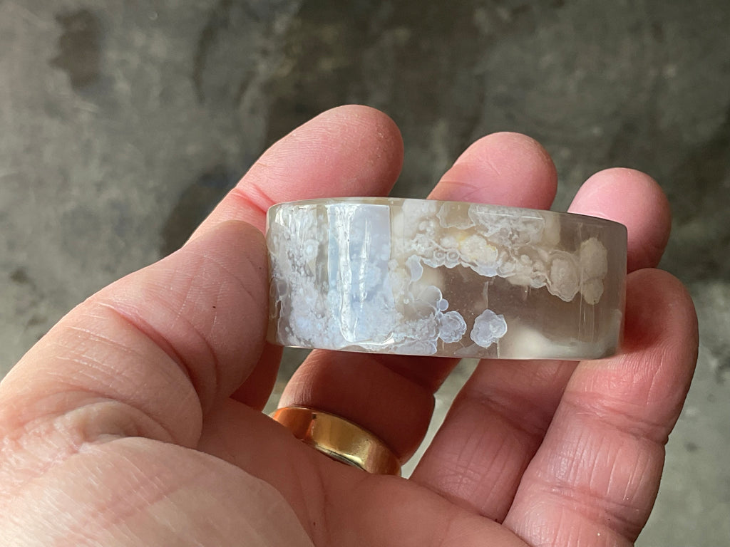 109g Flower Agate Polished Disk 1B