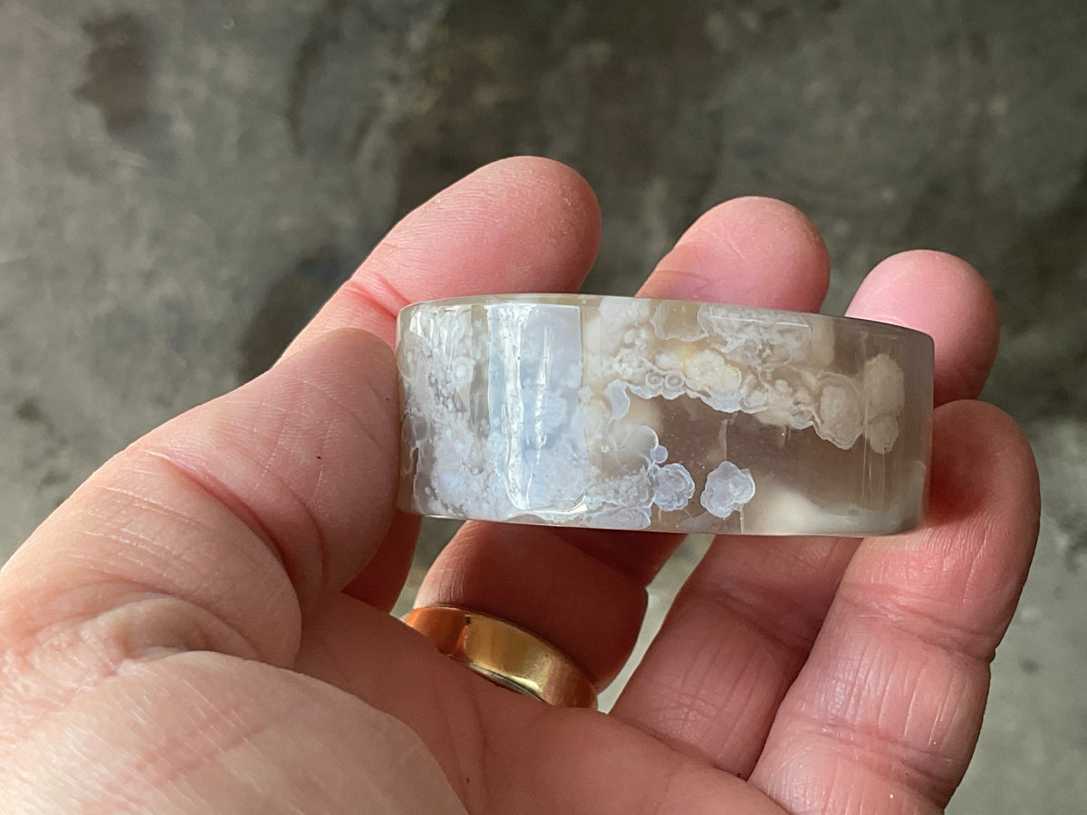 109g Flower Agate Polished Disk 1B