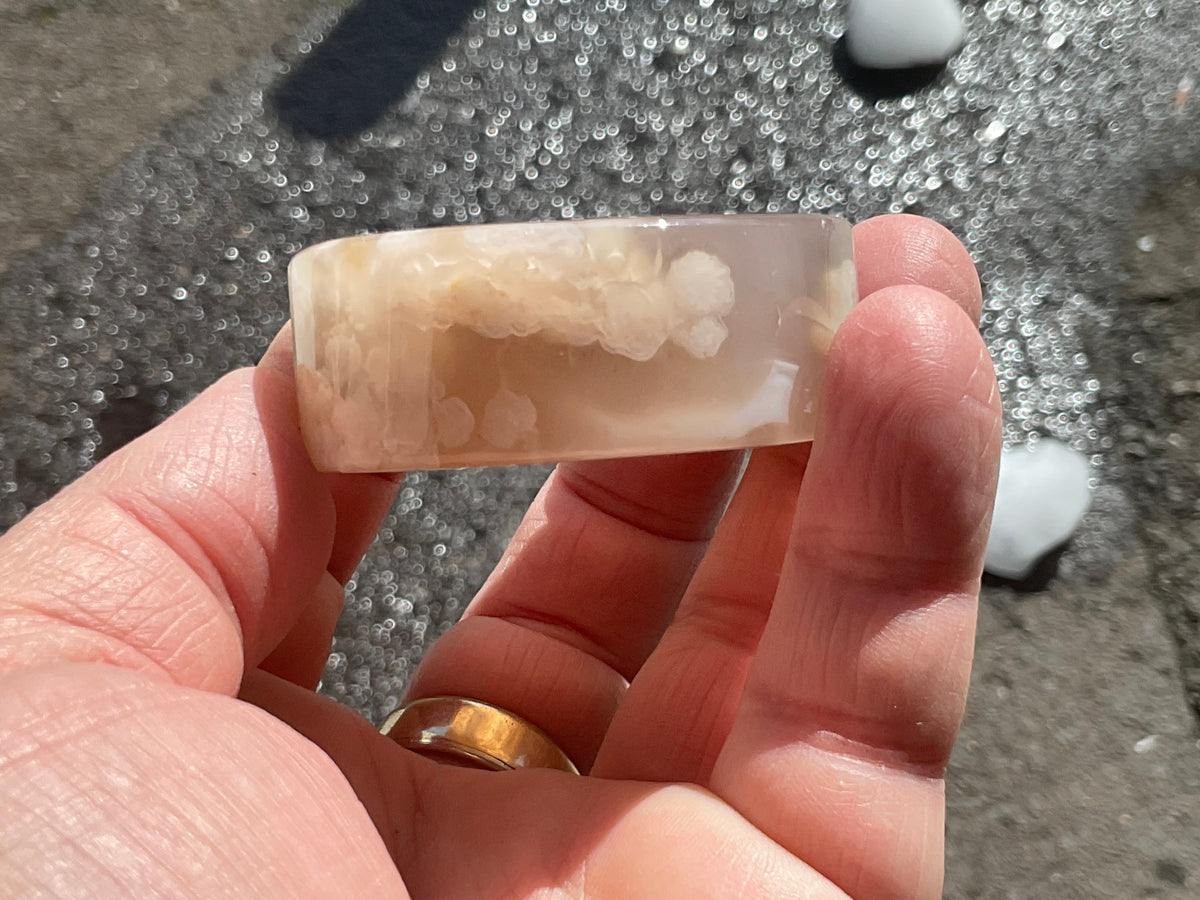109g Flower Agate Polished Disk 1B