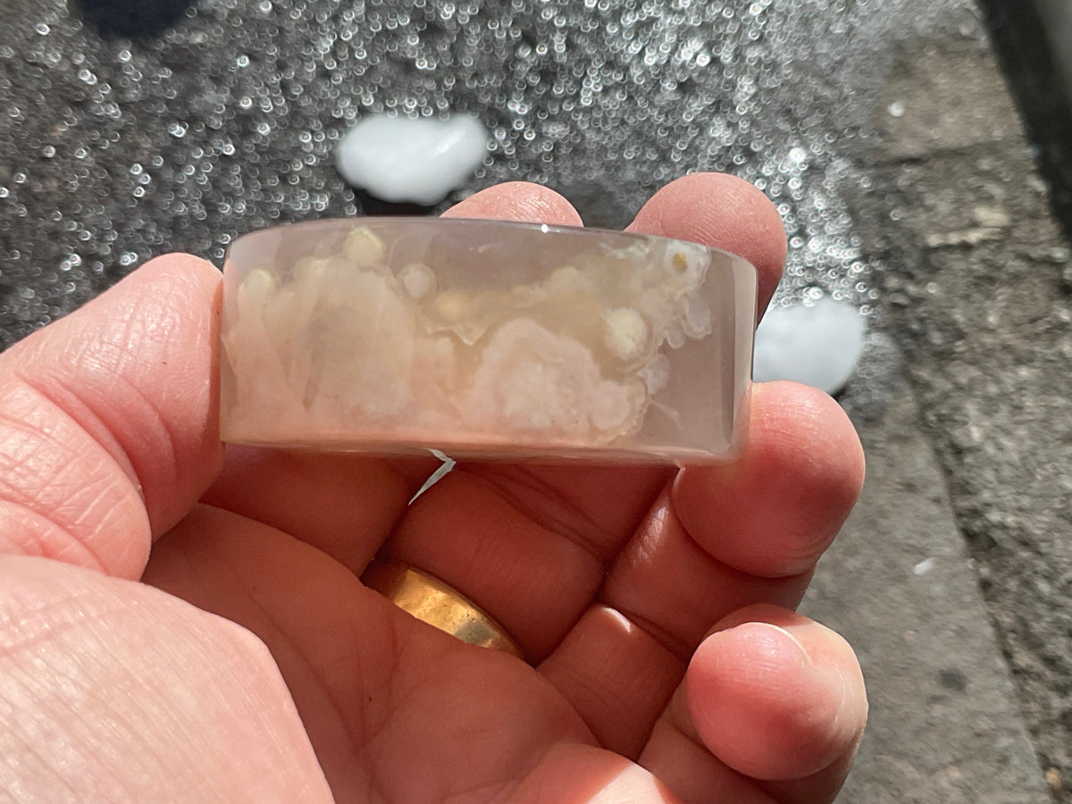 109g Flower Agate Polished Disk 1B