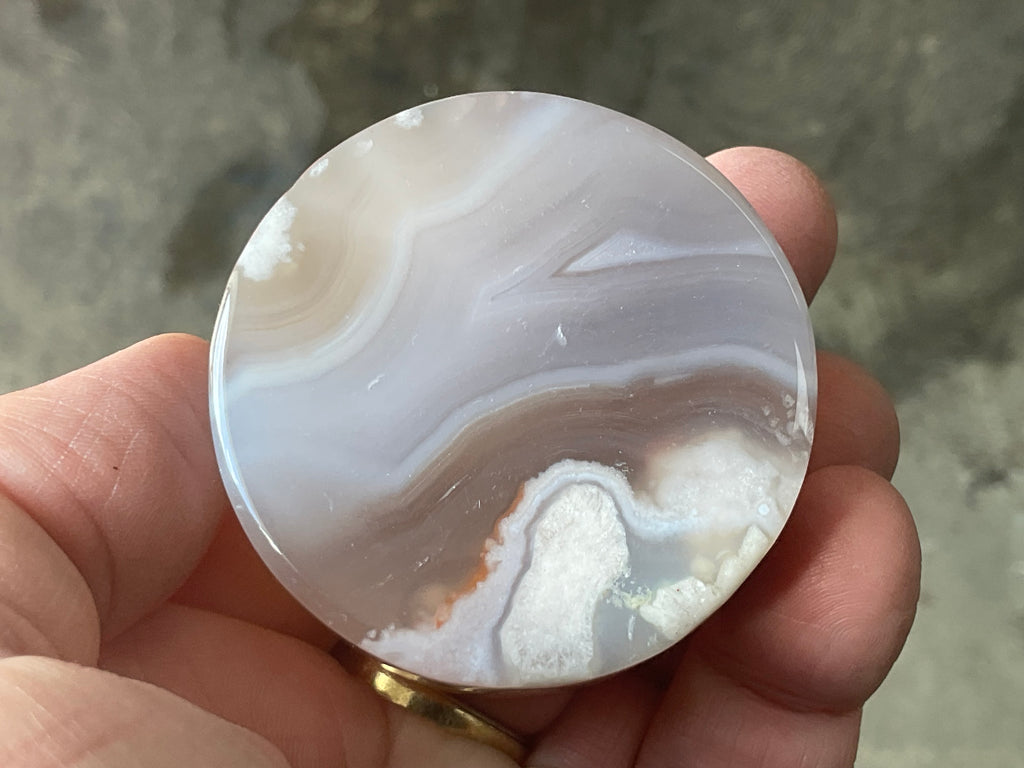 116g Flower Agate Polished Disc 1C