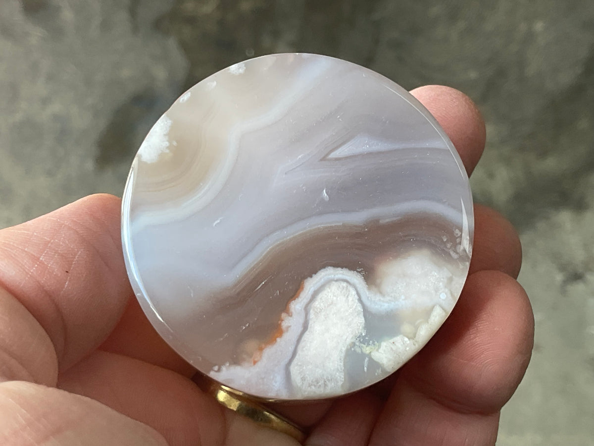 116g Flower Agate Polished Disc 1C