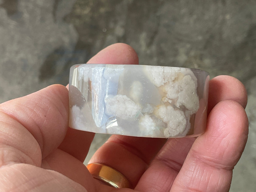 116g Flower Agate Polished Disc 1C