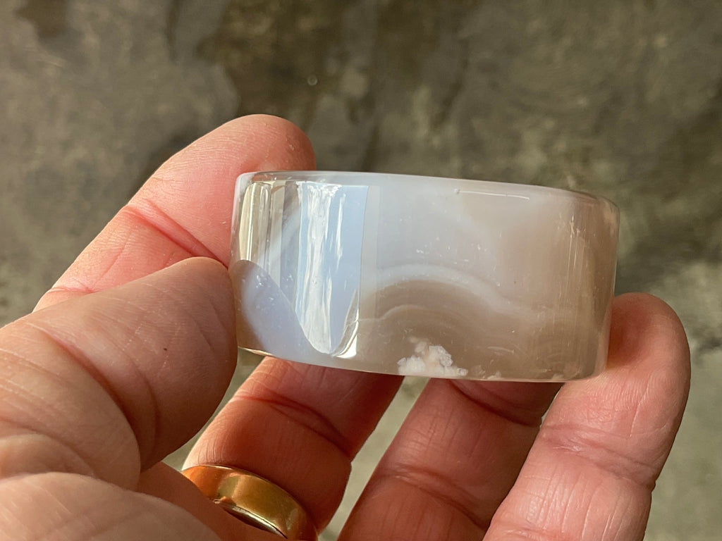 116g Flower Agate Polished Disc 1C
