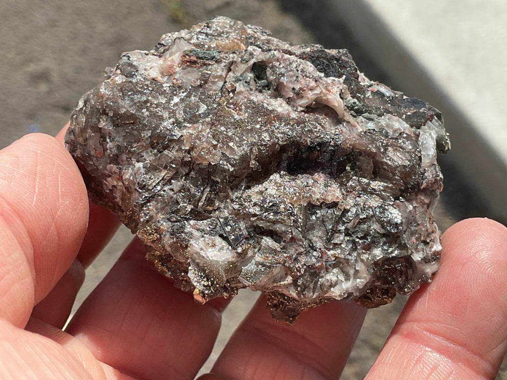 108g Pyrite encrusted Calcite on Limonite Quartz Specimen 2B from Fujian, China