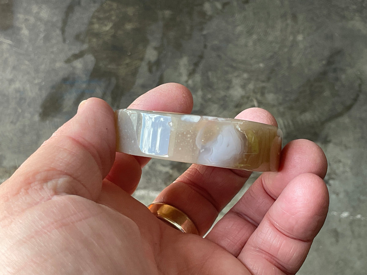 100g Flower Agate Polished Disc 2A