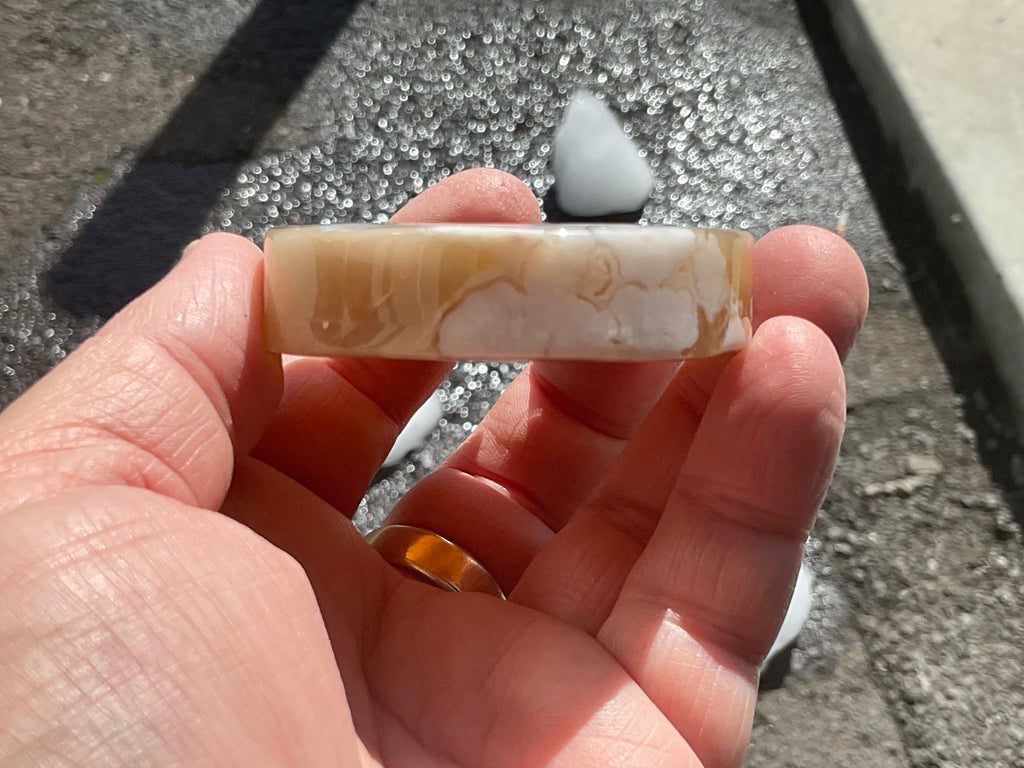 100g Flower Agate Polished Disc 2A