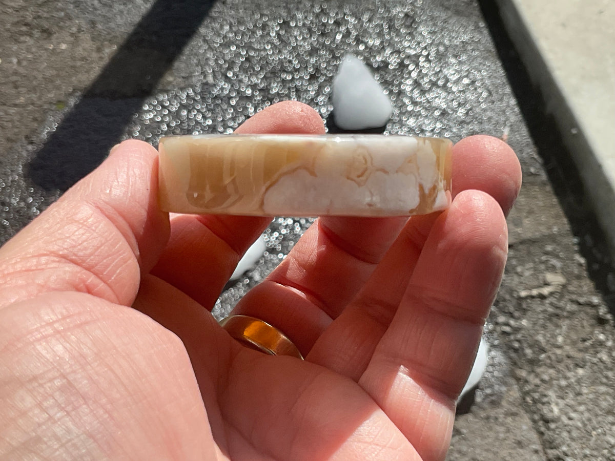 100g Flower Agate Polished Disc 2A