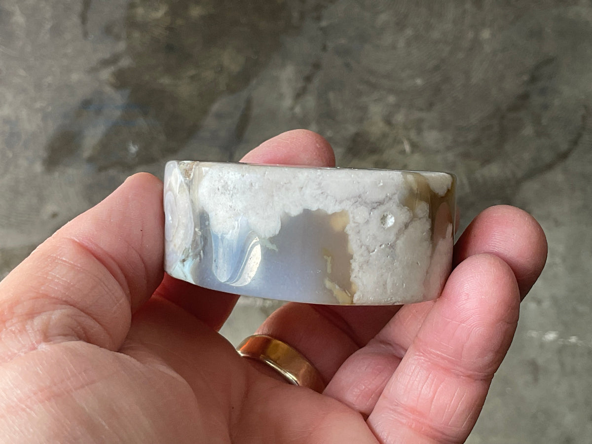 162g Flower Agate Polished Disc 2B