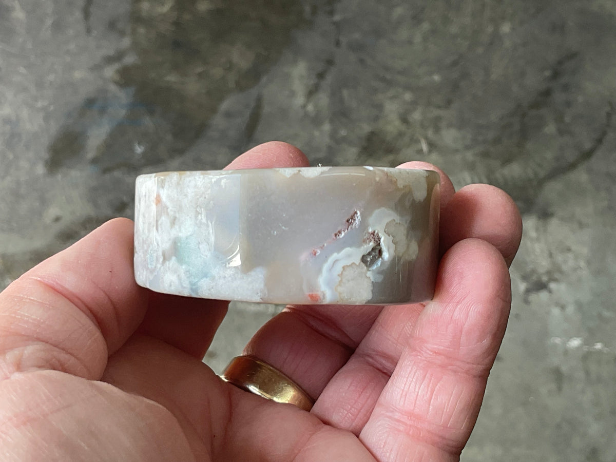 162g Flower Agate Polished Disc 2B