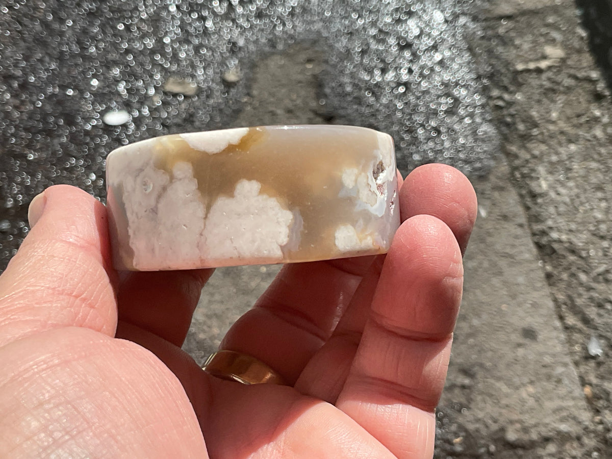 162g Flower Agate Polished Disc 2B
