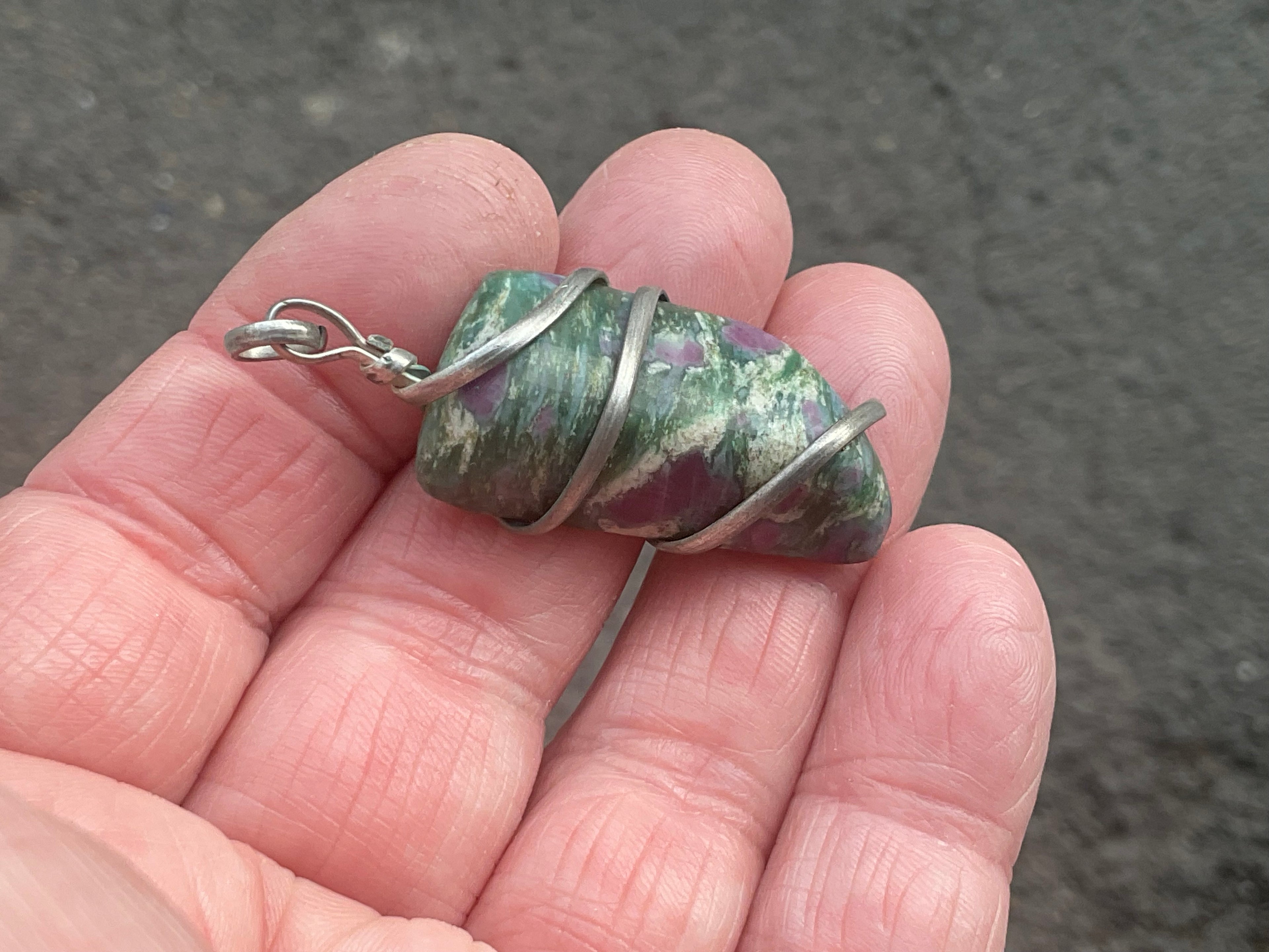 12g Ruby in Fuschite Wire Wrapped Pendant 1A