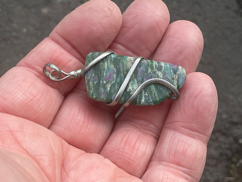12g Ruby in Fuschite Wire Wrapped Pendant 1A