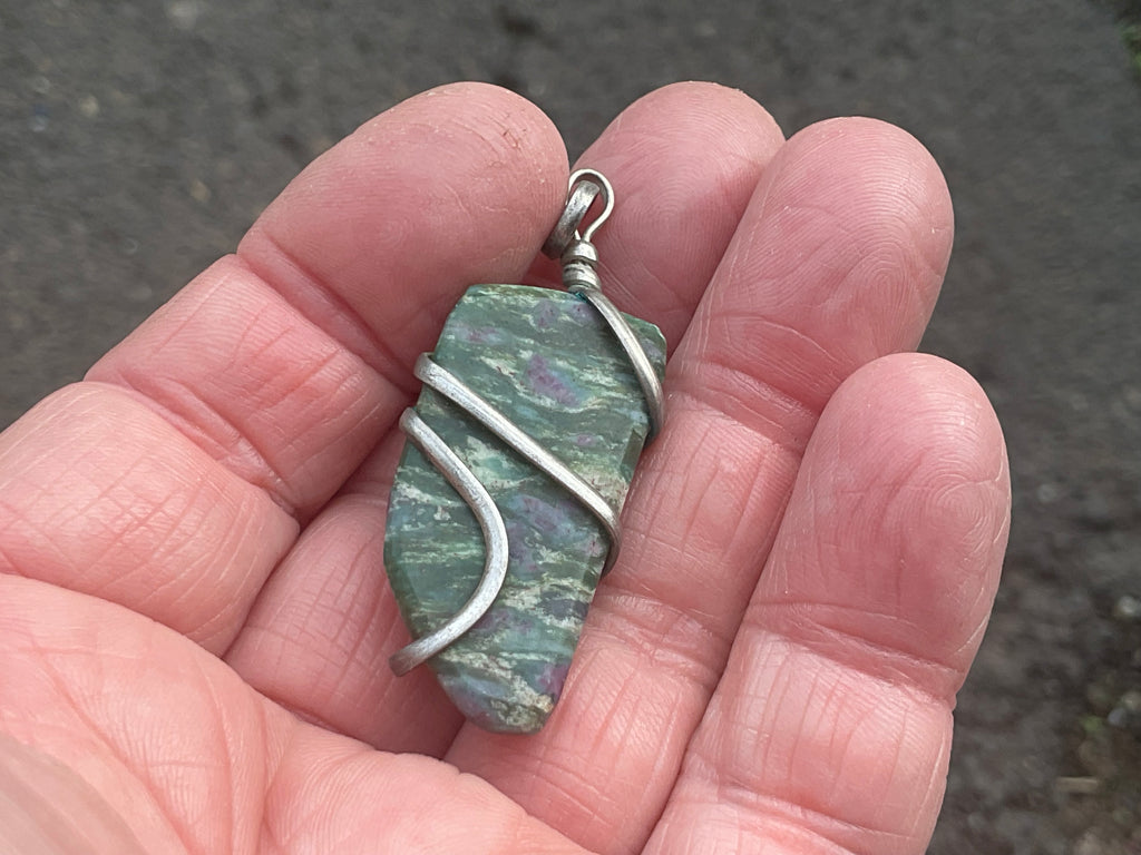 12g Ruby in Fuschite Wire Wrapped Pendant 1A
