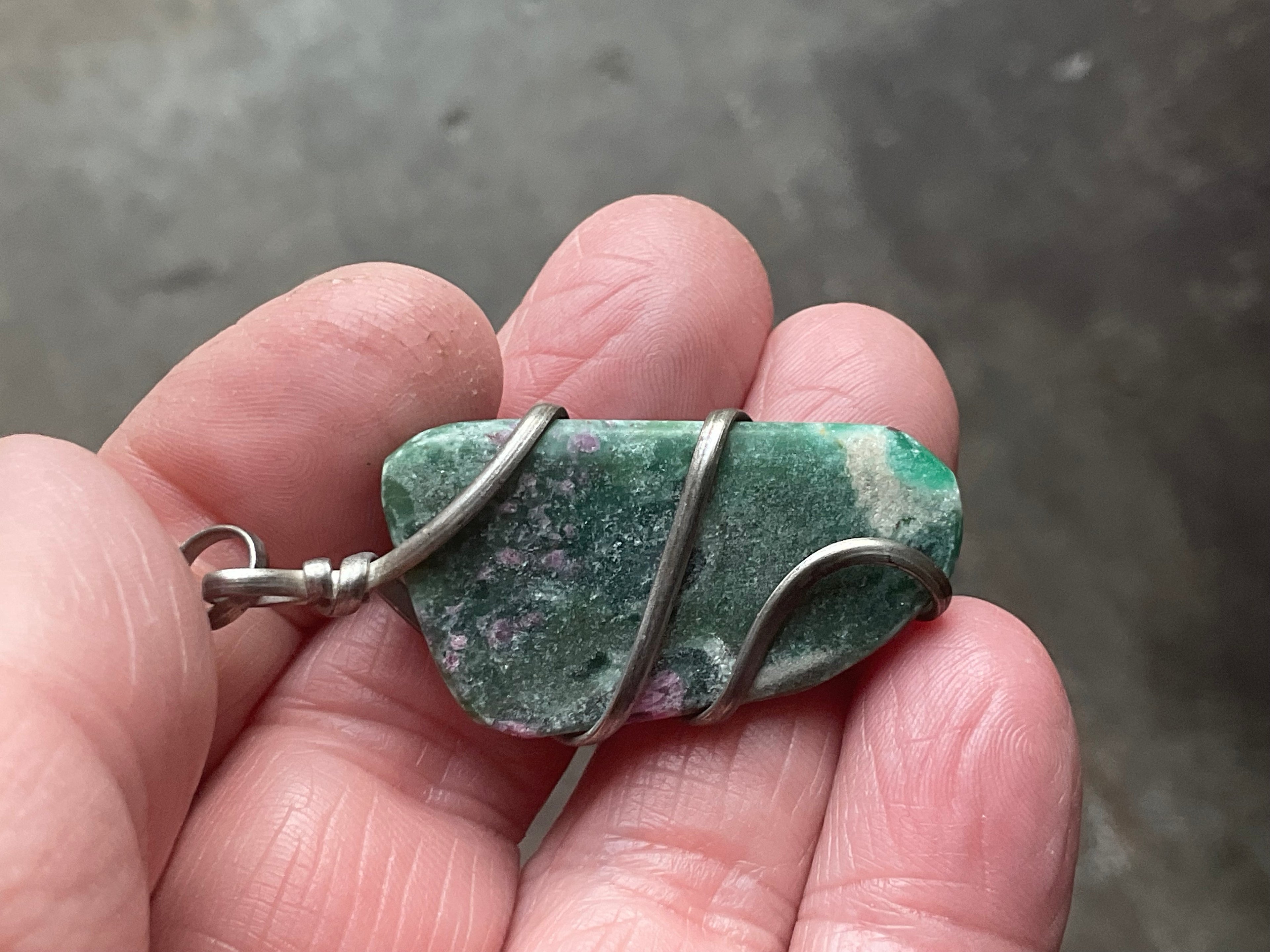12g Ruby in Fuschite Wire Wrapped Pendant 3A