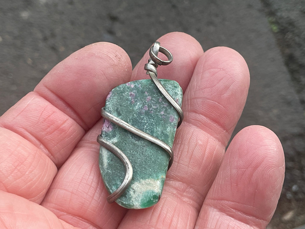 12g Ruby in Fuschite Wire Wrapped Pendant 3A