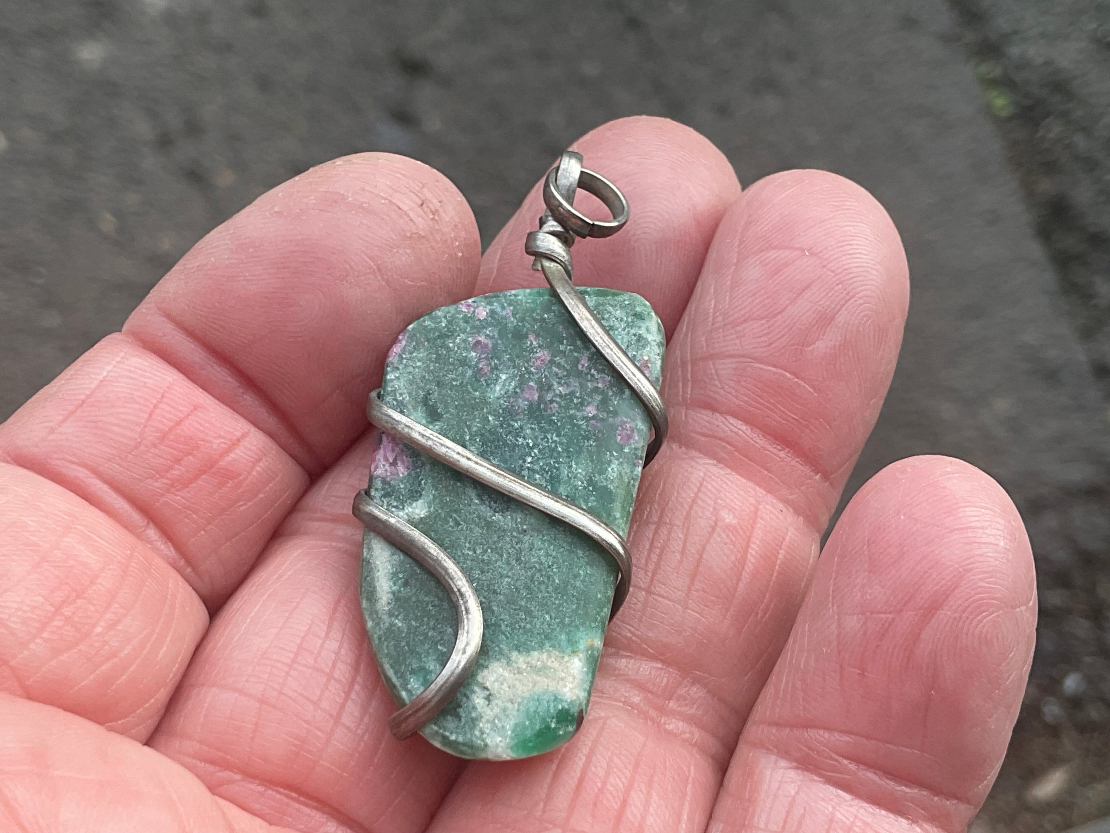 12g Ruby in Fuschite Wire Wrapped Pendant 3A