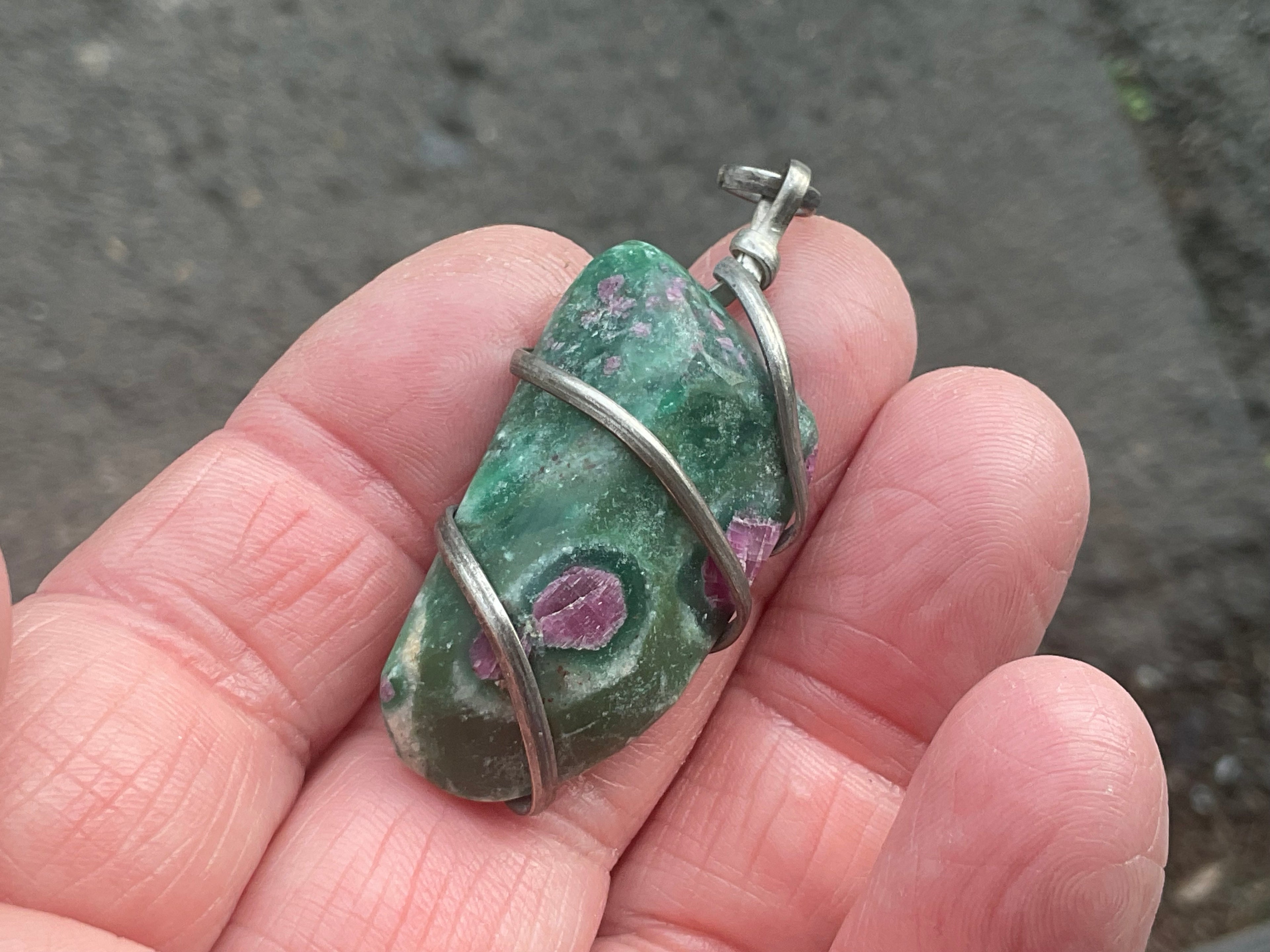 12g Ruby in Fuschite Wire Wrapped Pendant 3A