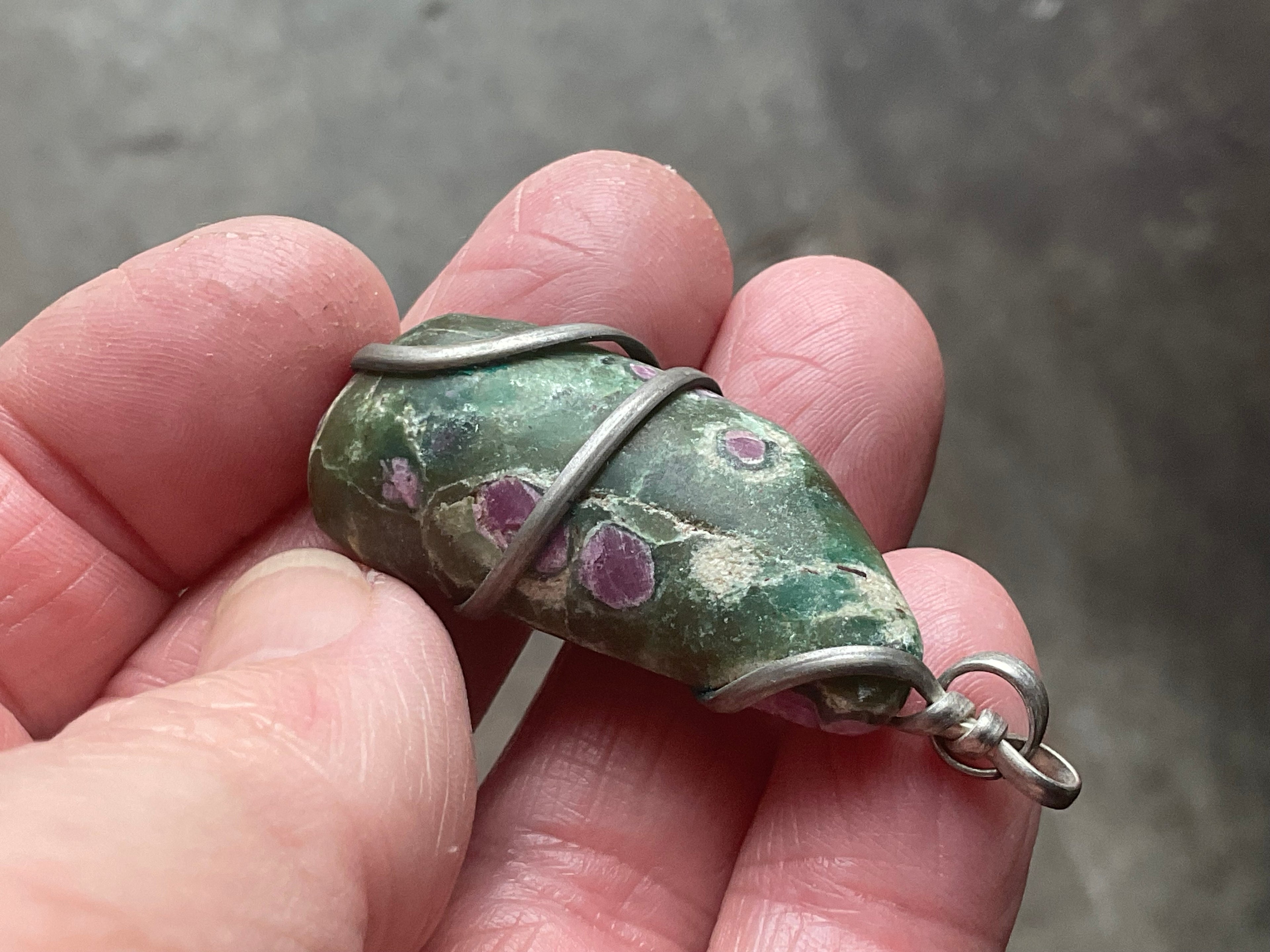 16g Ruby in Fuschite Wire Wrapped Pendant 3B
