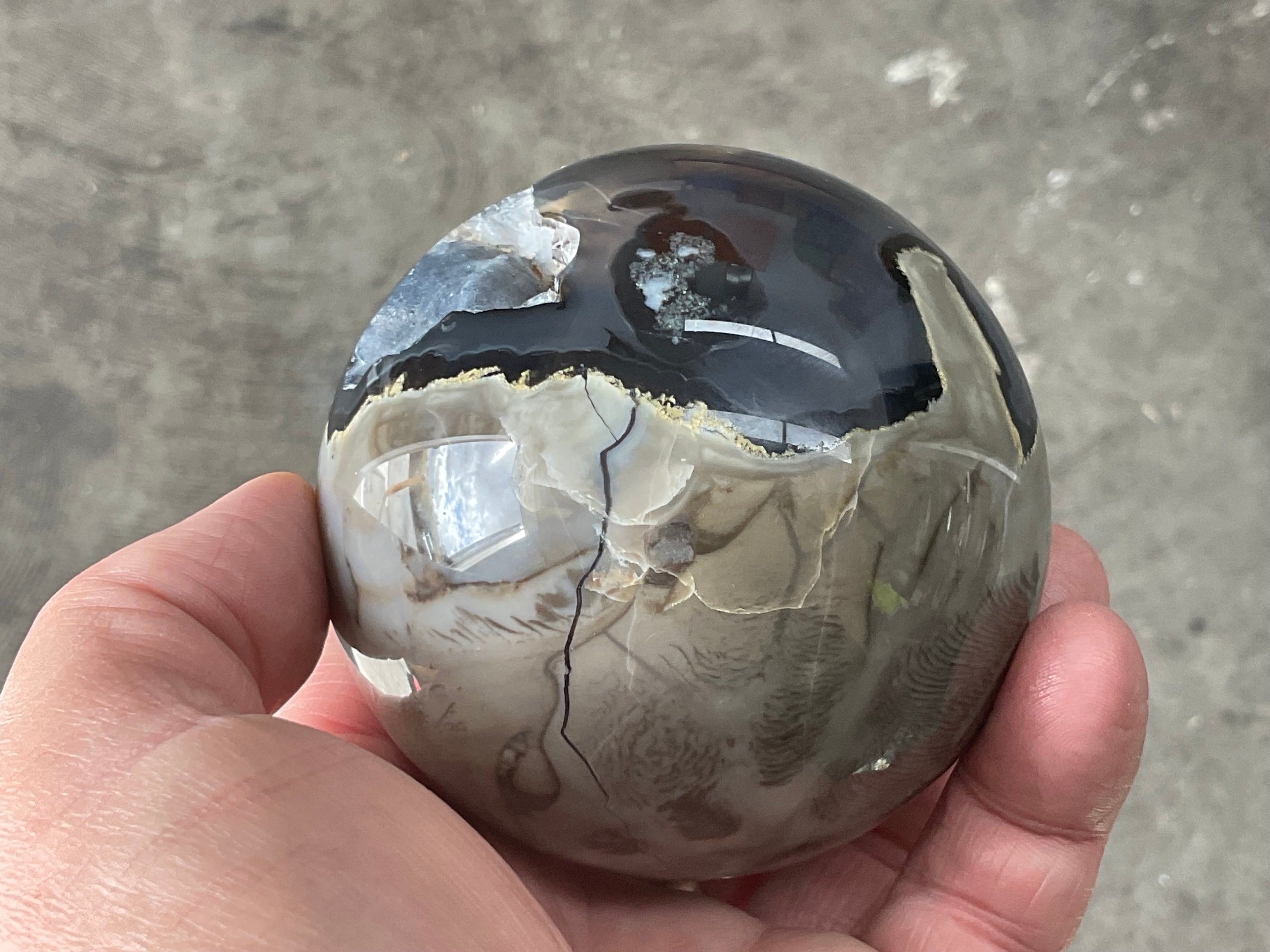 612g Volcano Agate Sphere 2B