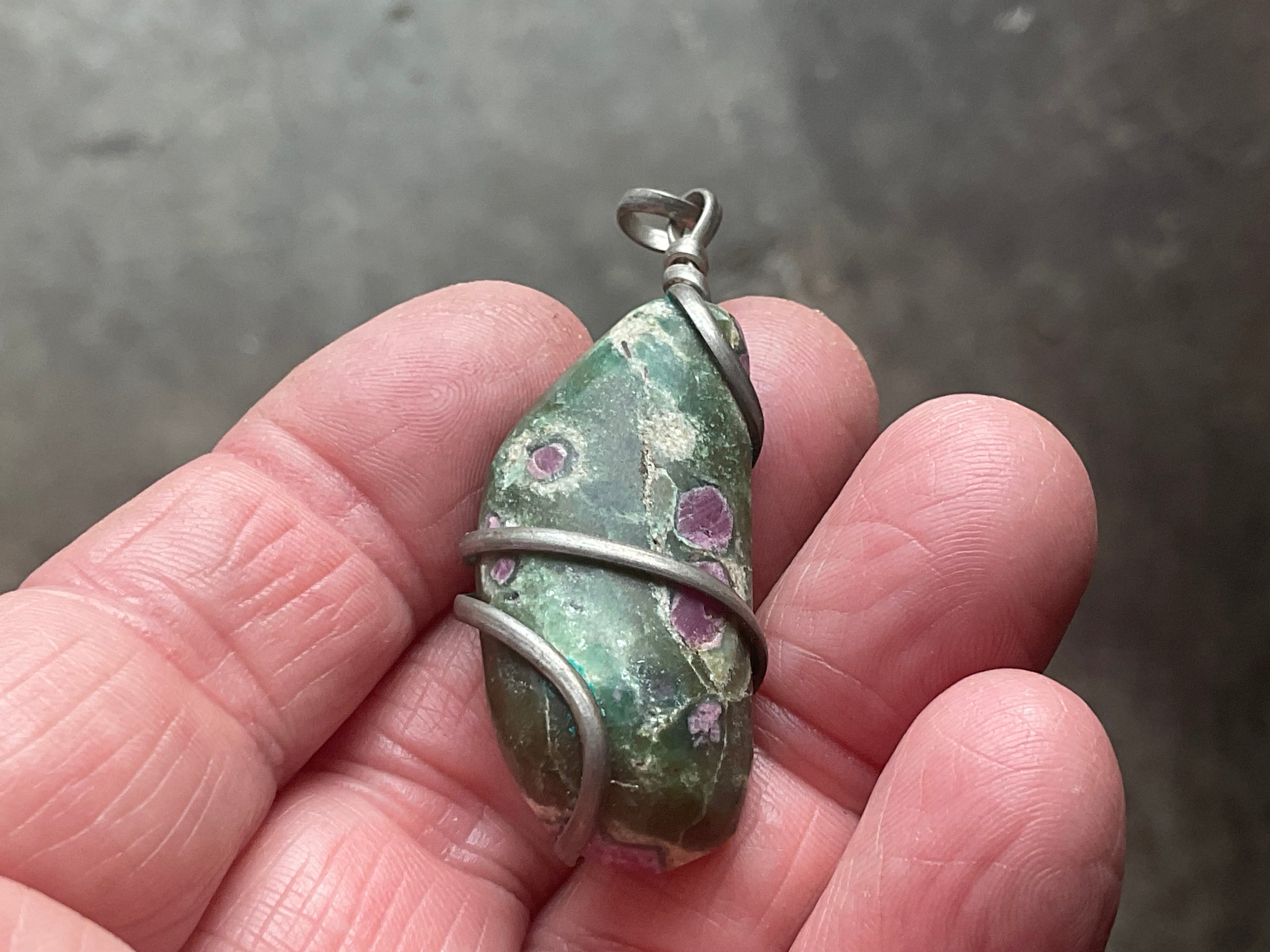 16g Ruby in Fuschite Wire Wrapped Pendant 3B