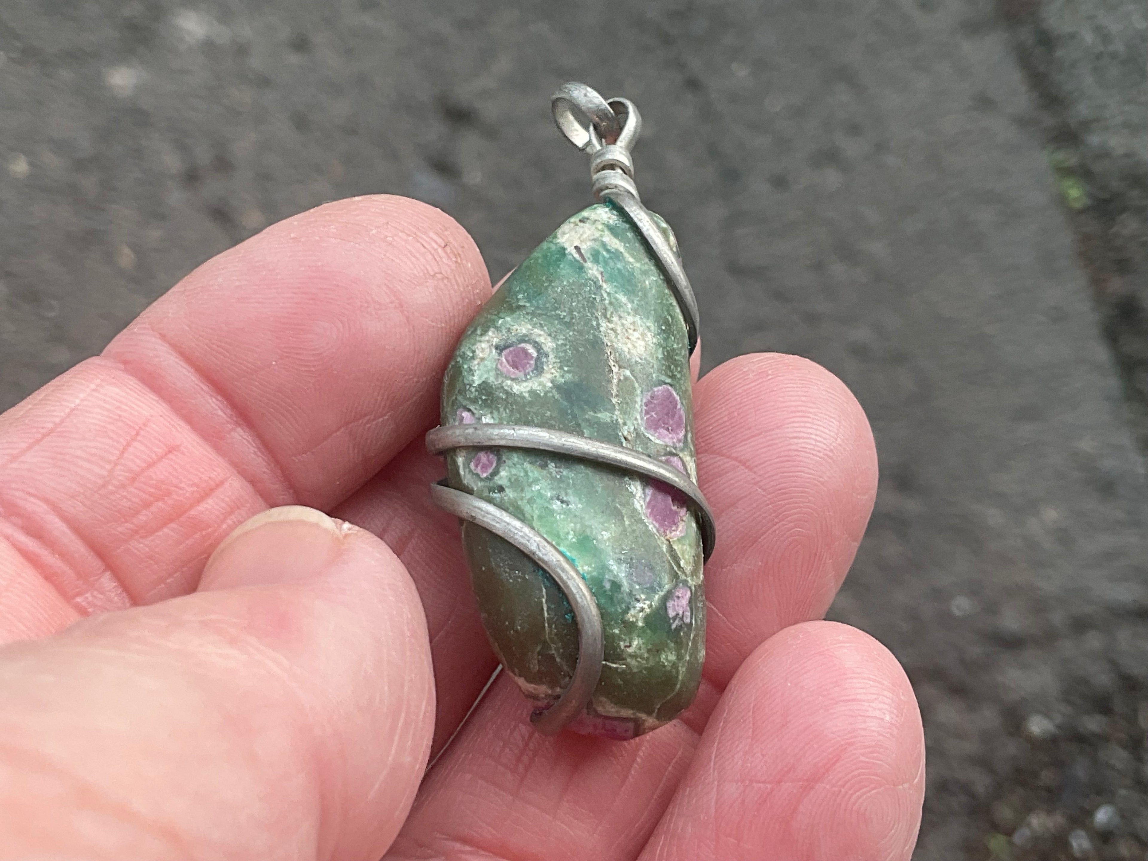 16g Ruby in Fuschite Wire Wrapped Pendant 3B