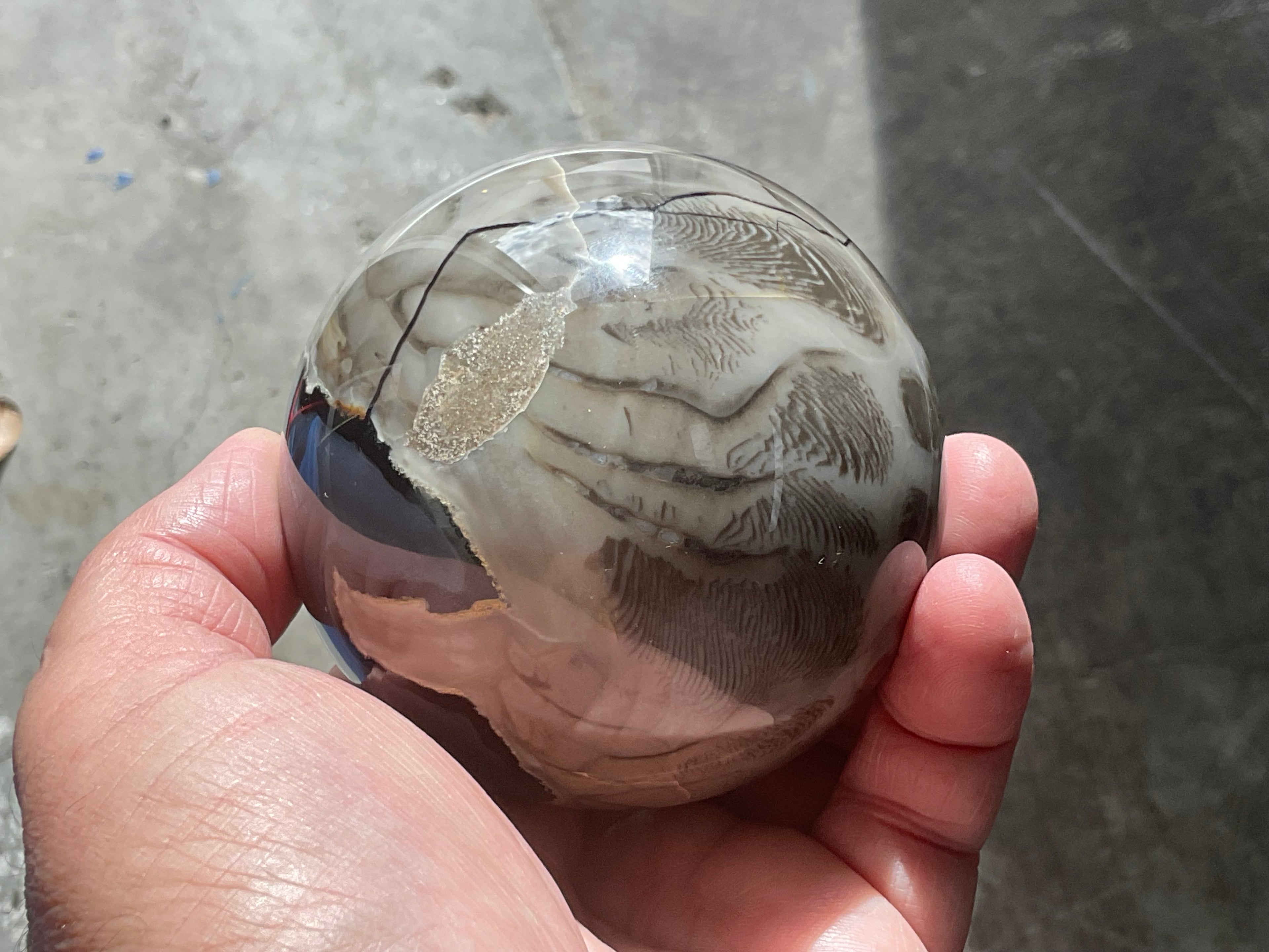 612g Volcano Agate Sphere 2B