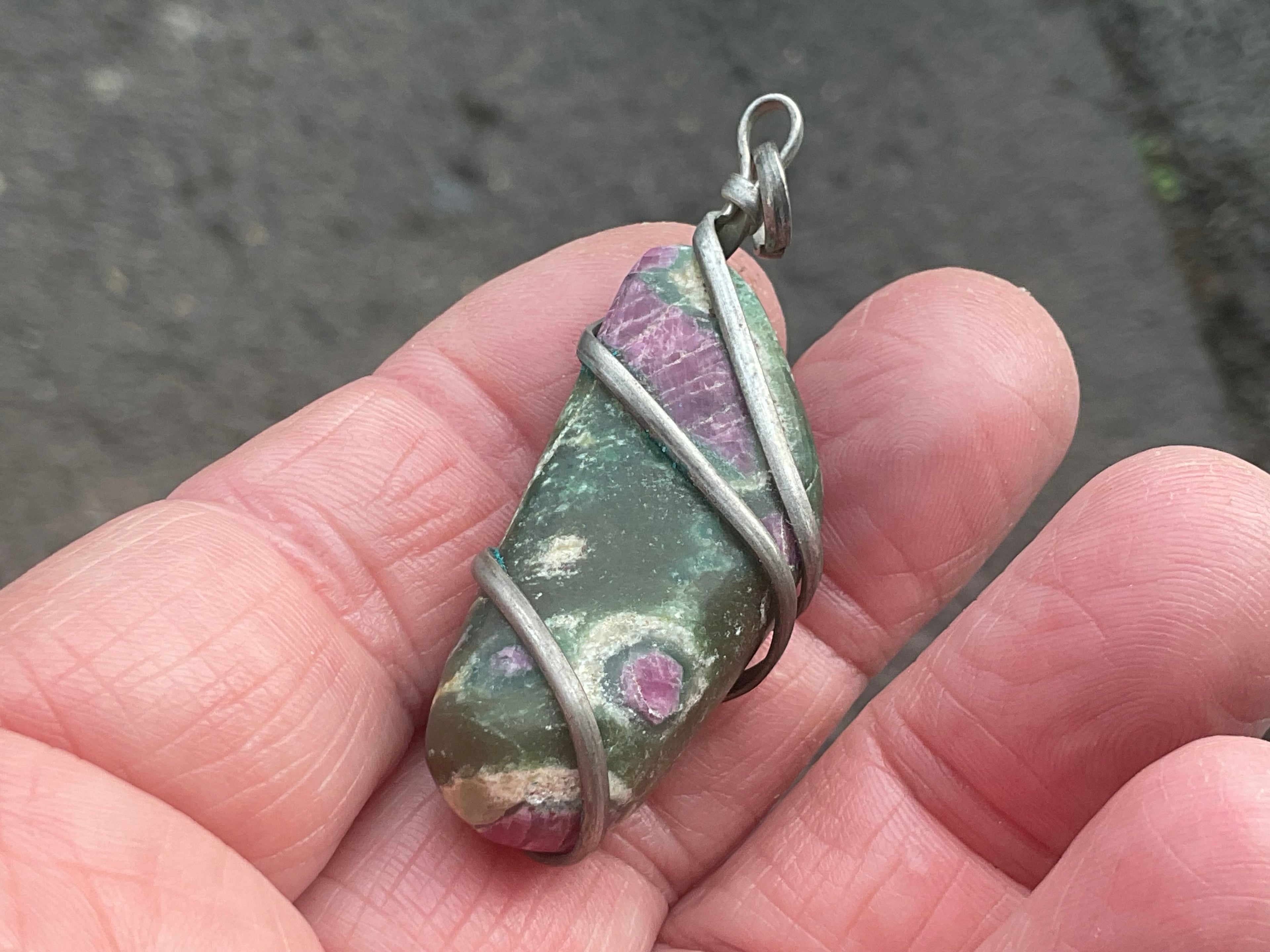16g Ruby in Fuschite Wire Wrapped Pendant 3B
