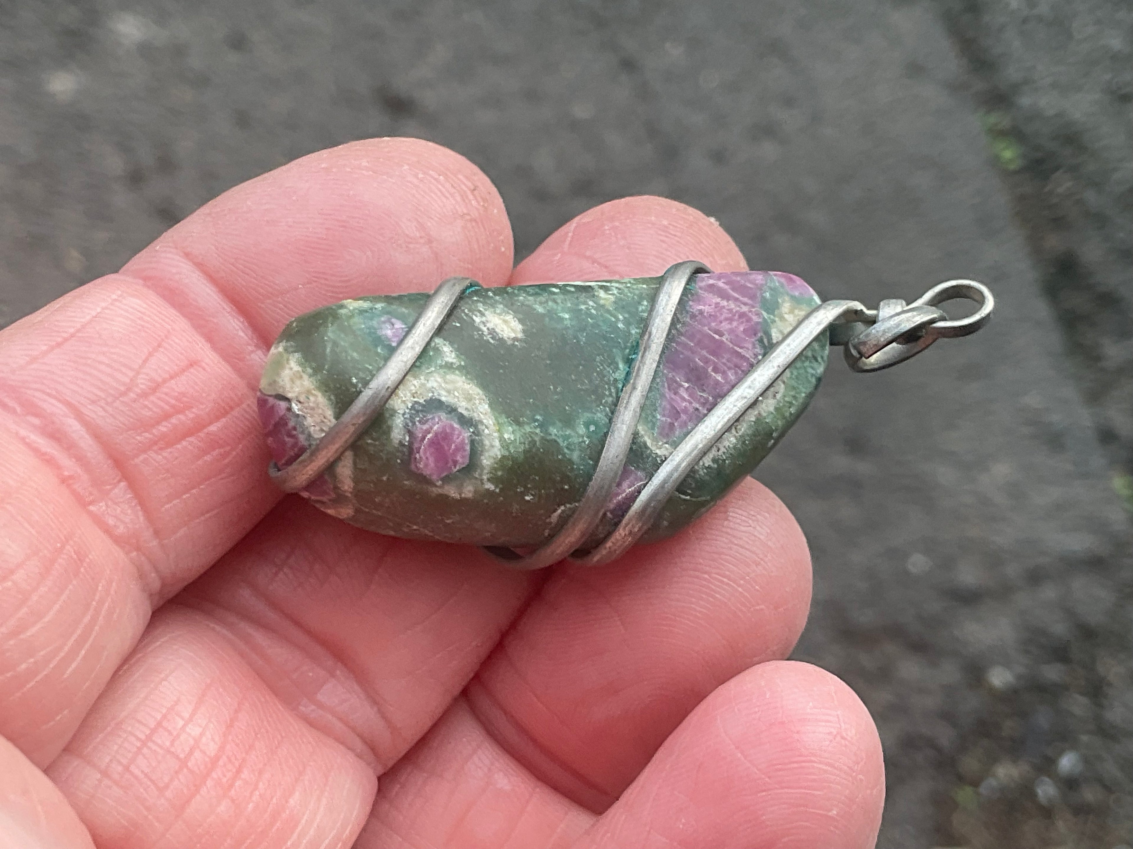 16g Ruby in Fuschite Wire Wrapped Pendant 3B