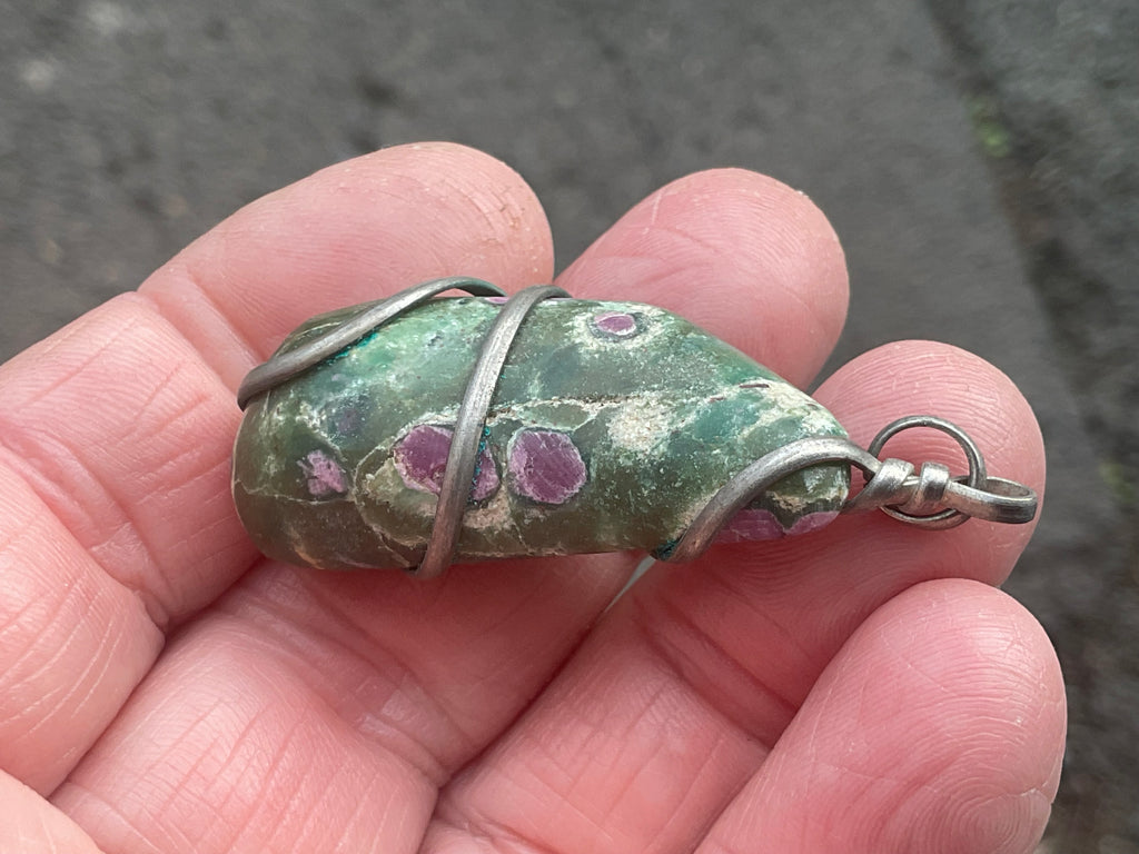 16g Ruby in Fuschite Wire Wrapped Pendant 3B
