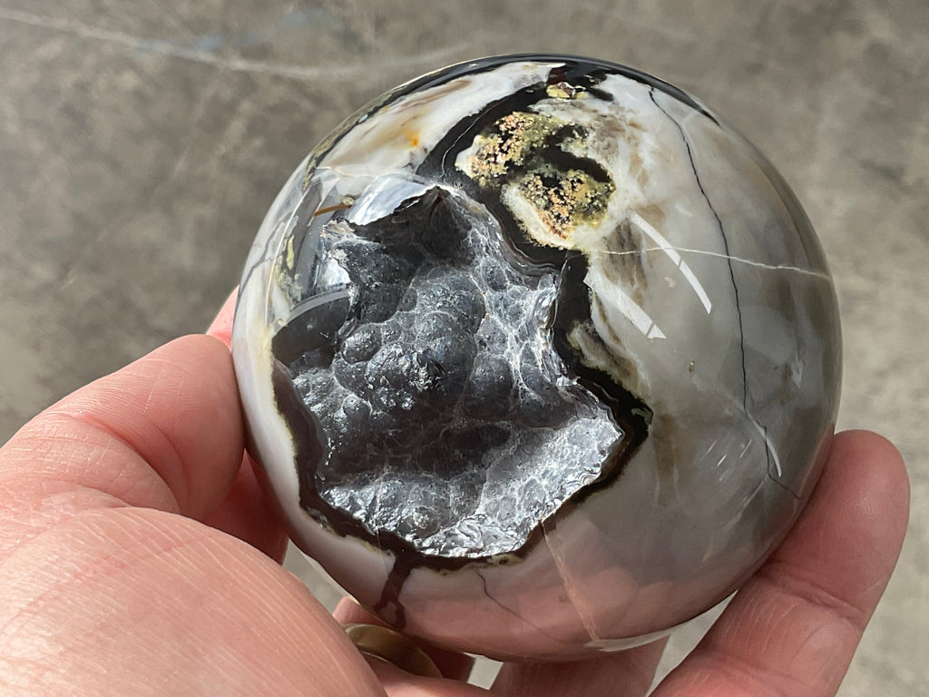 654g Volcano Agate Sphere 2C