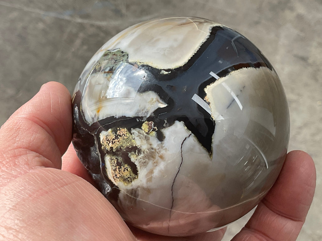 654g Volcano Agate Sphere 2C