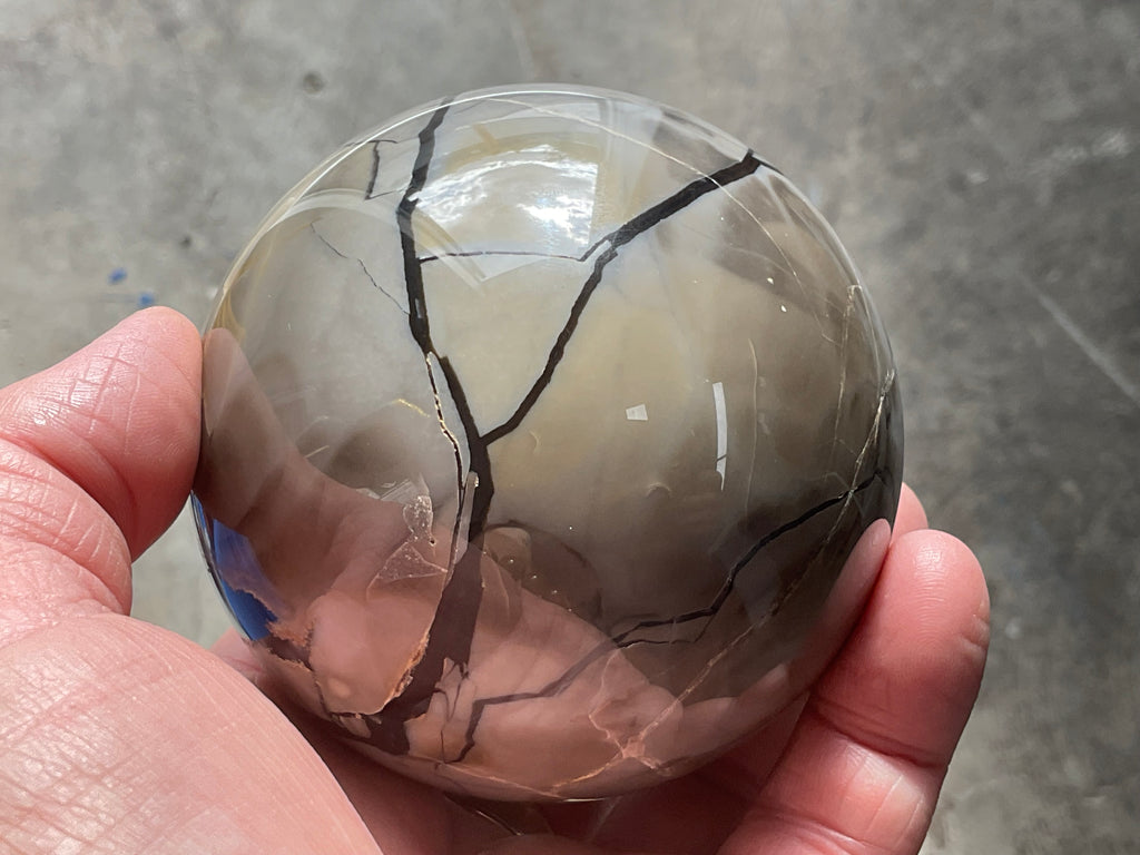 654g Volcano Agate Sphere 2C