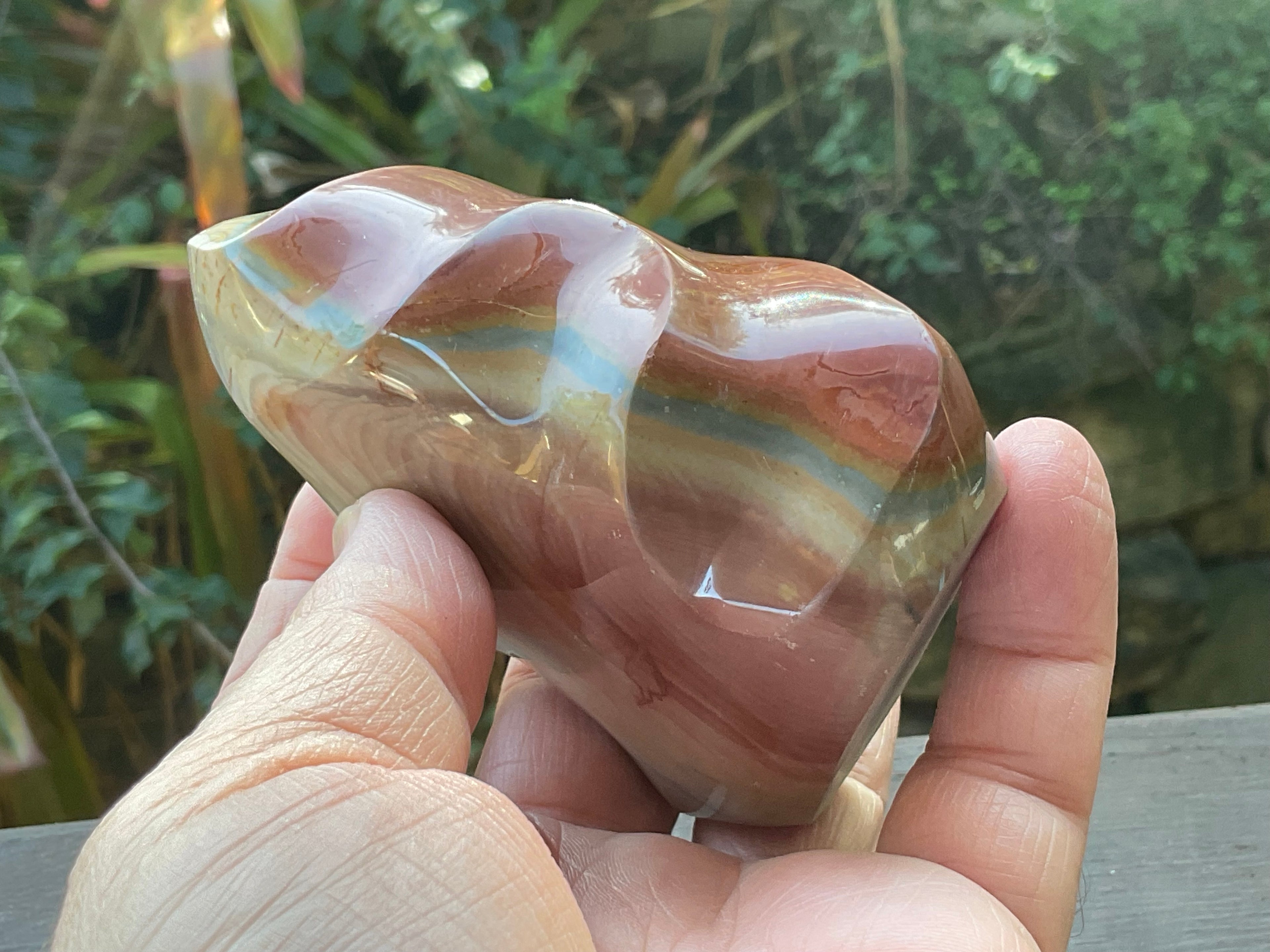 317g Polychrome Jasper Flame Carving A