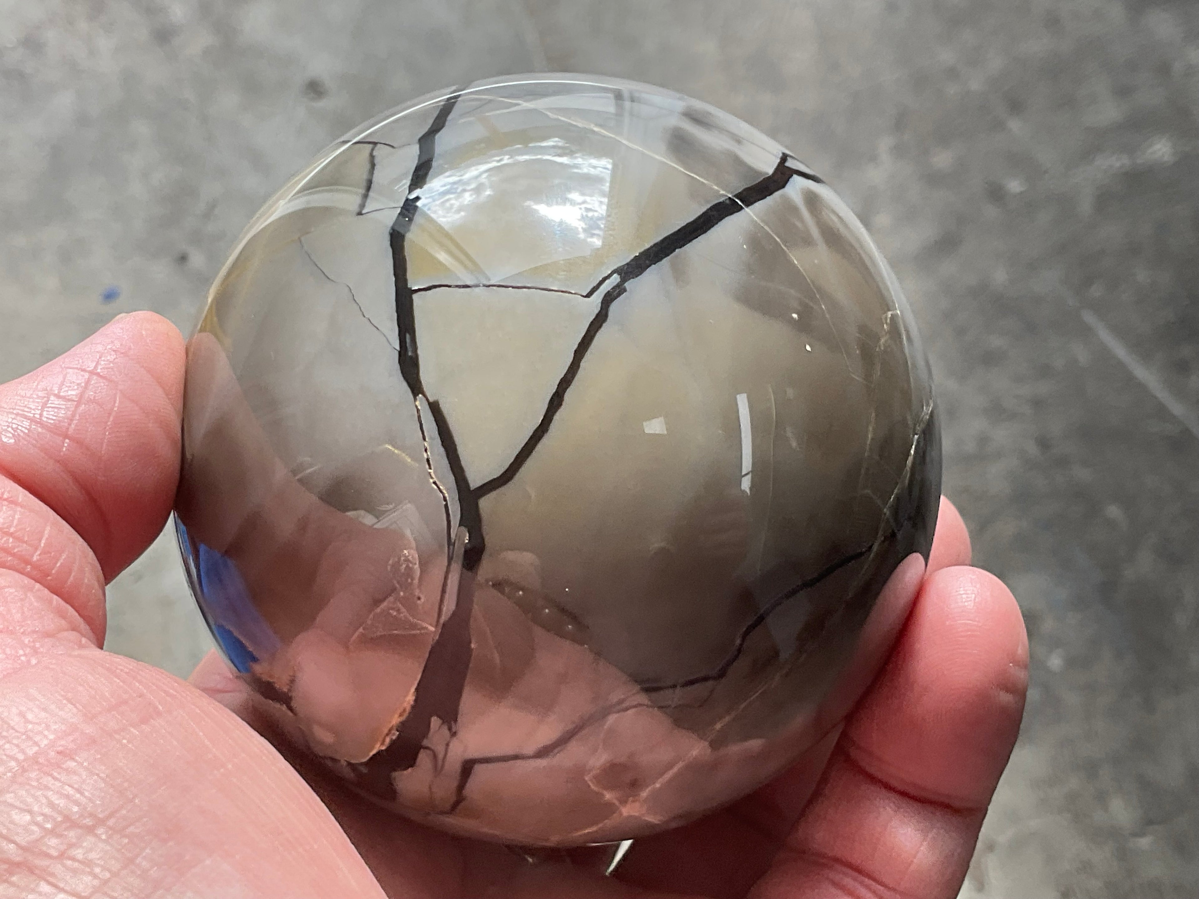 654g Volcano Agate Sphere 2C