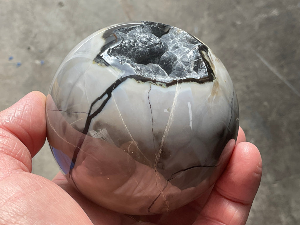 654g Volcano Agate Sphere 2C