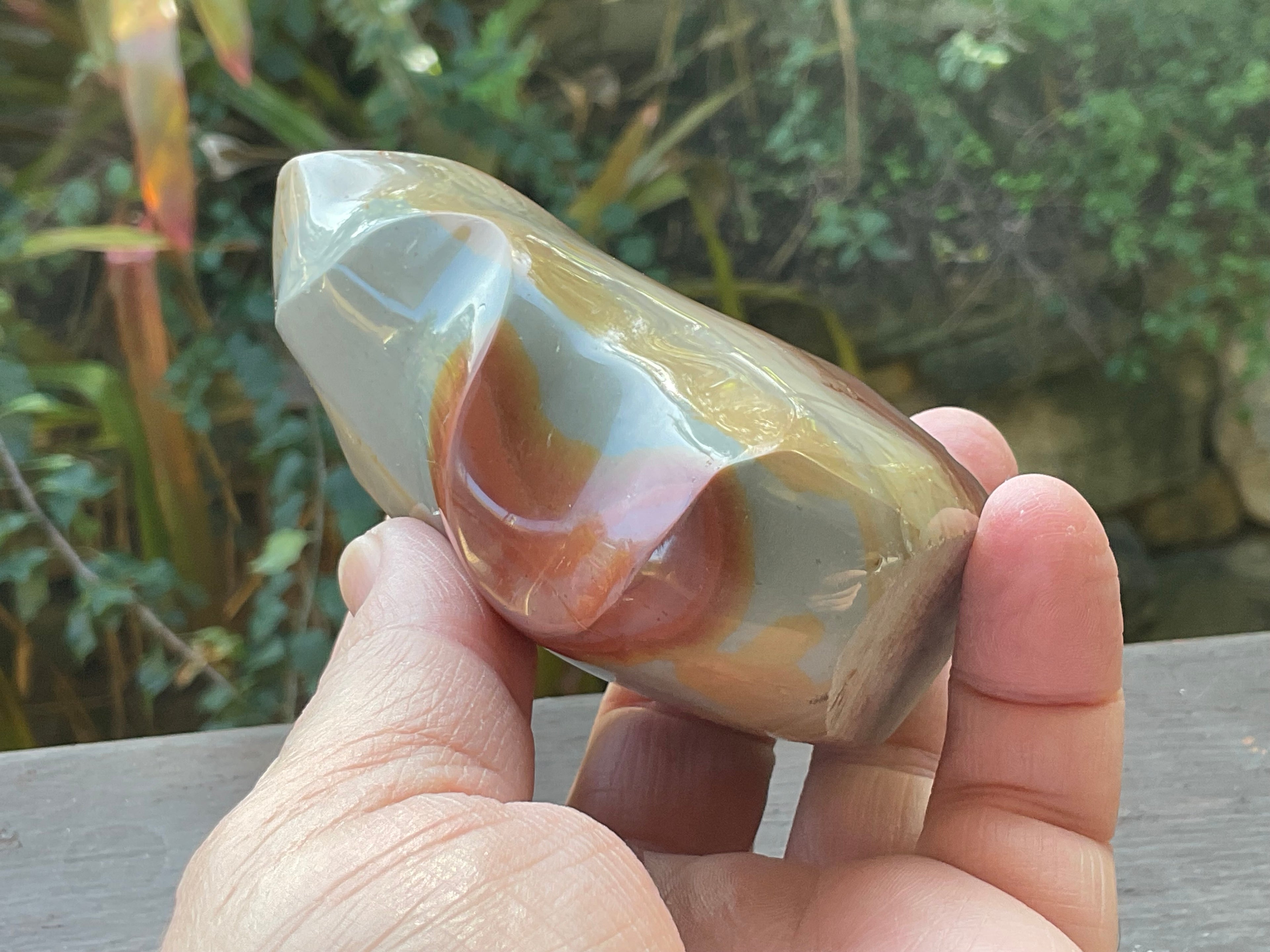 317g Polychrome Jasper Flame Carving A