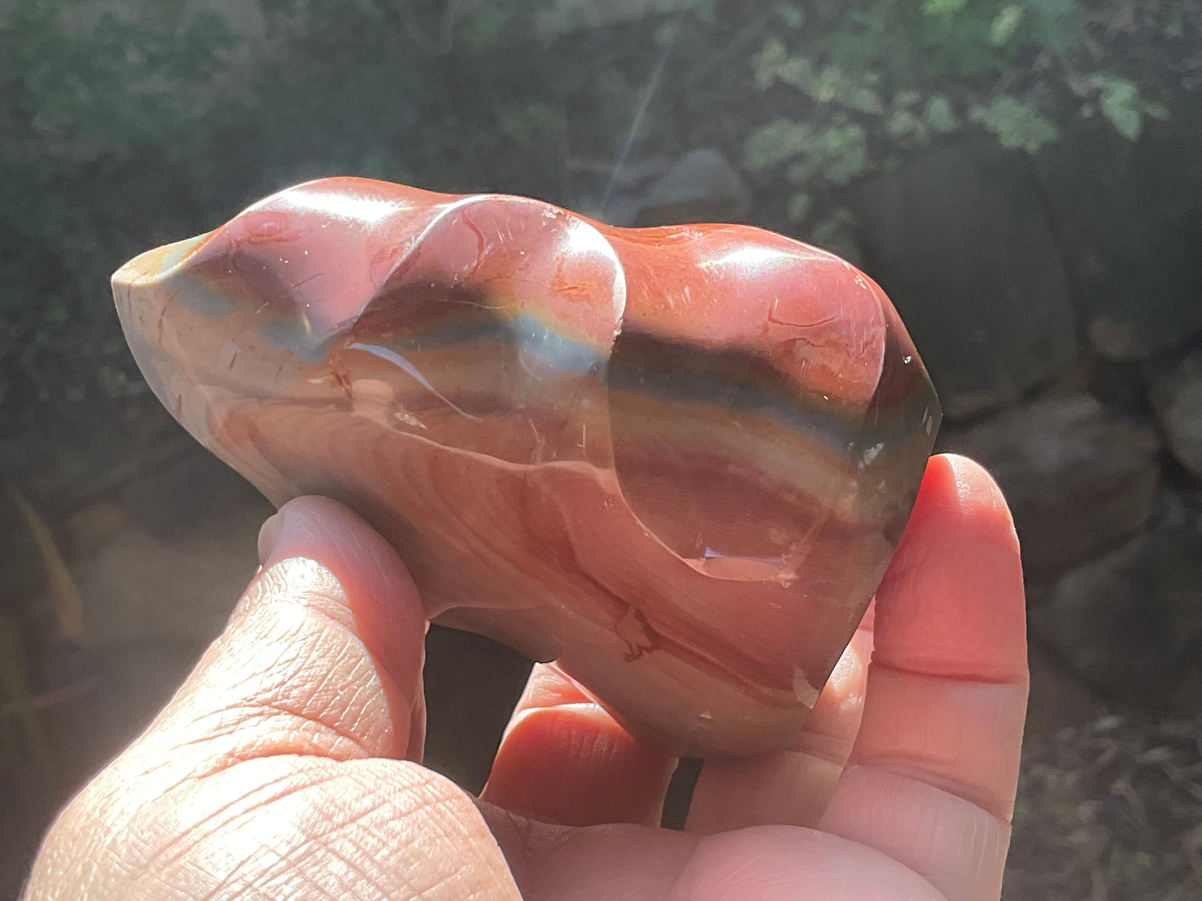 317g Polychrome Jasper Flame Carving A
