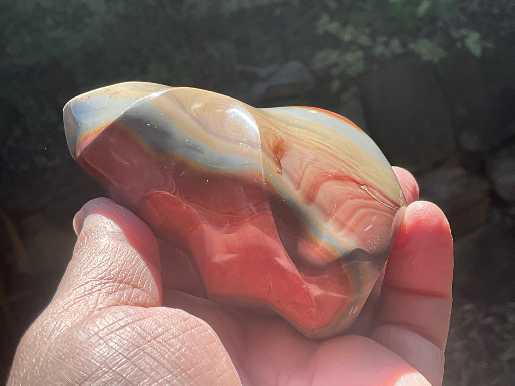 317g Polychrome Jasper Flame Carving A
