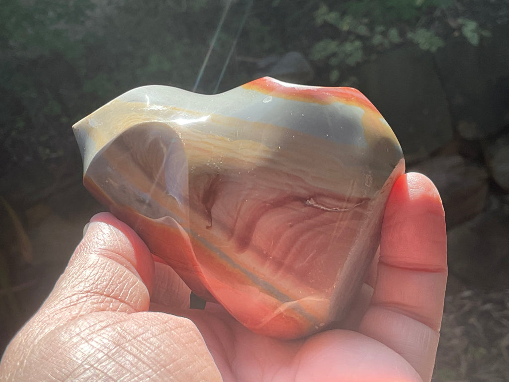 317g Polychrome Jasper Flame Carving A
