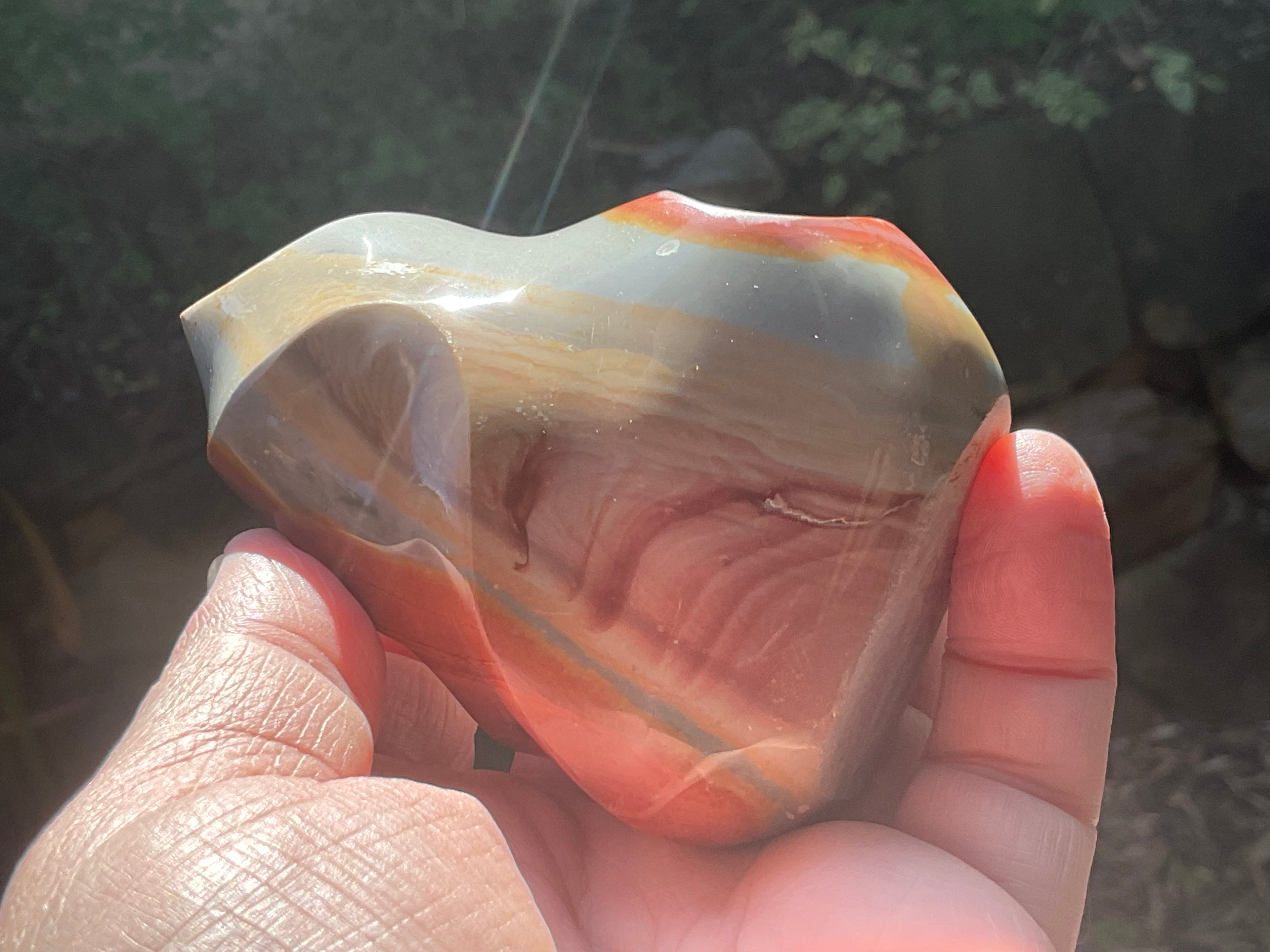 317g Polychrome Jasper Flame Carving A