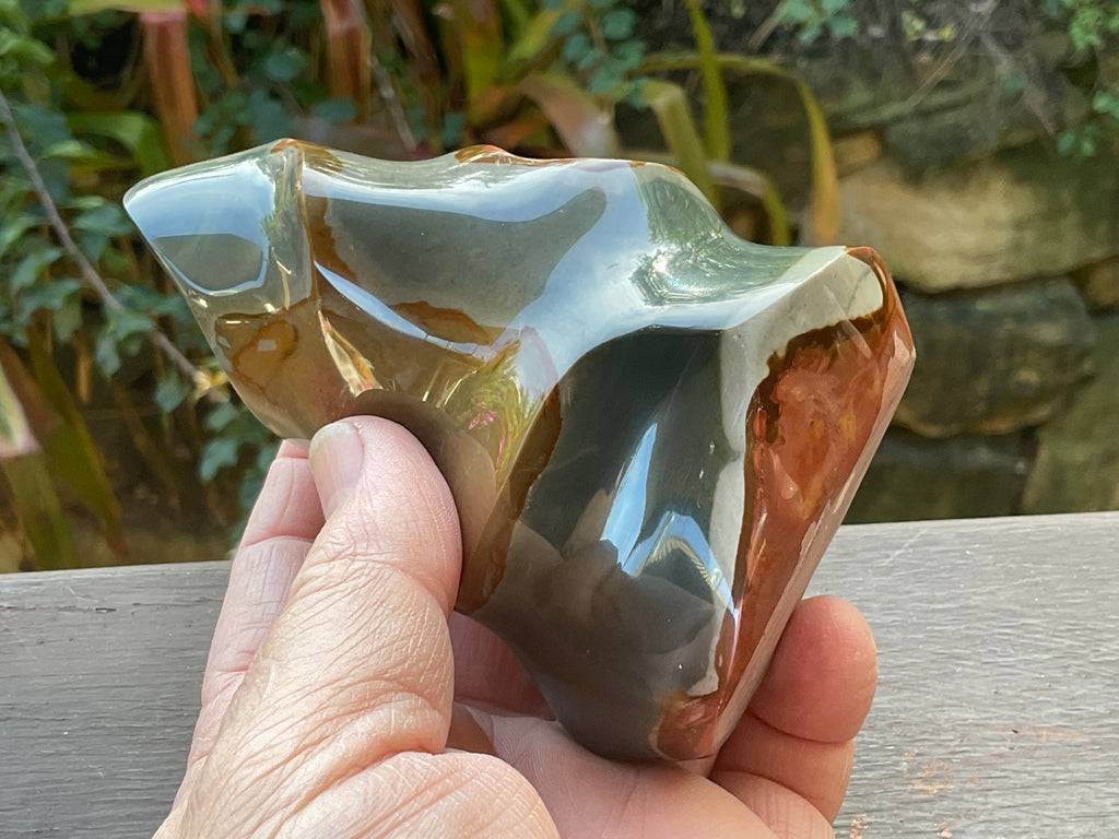 413g Polychrome Jasper Flame Carving B