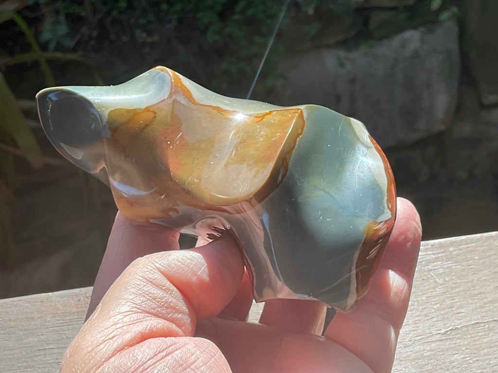 413g Polychrome Jasper Flame Carving B