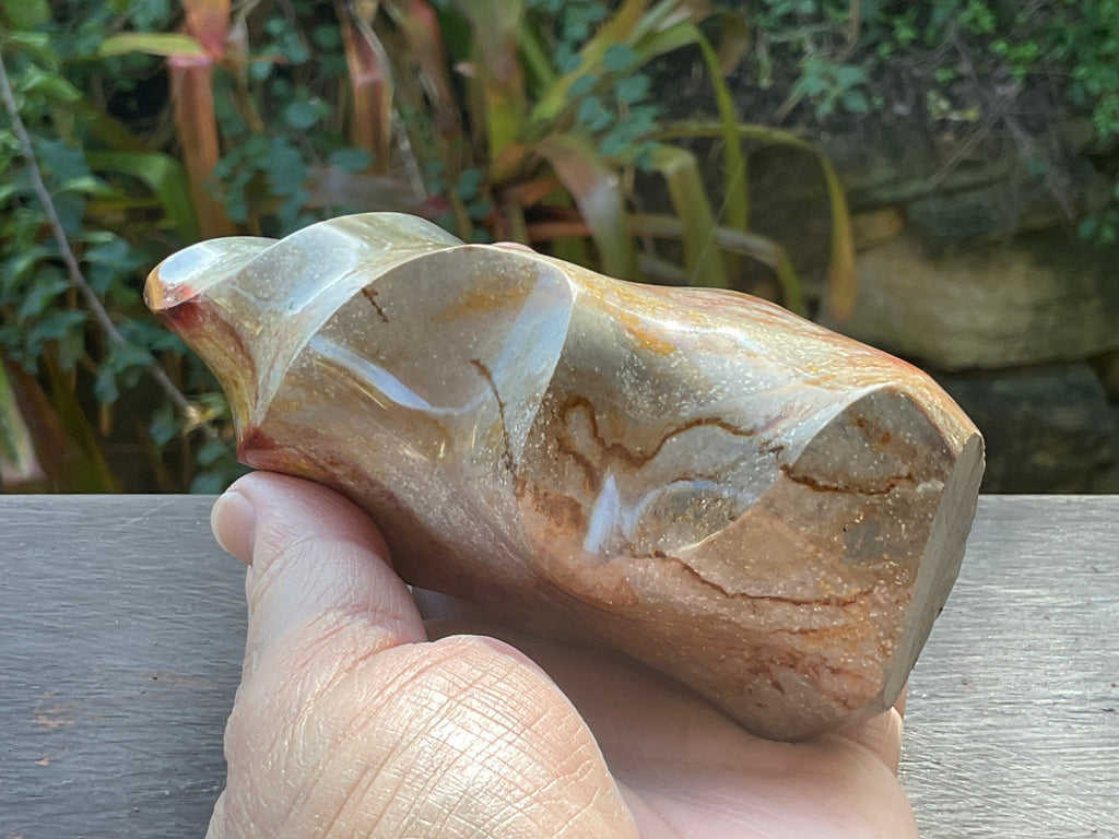 558g Polychrome Jasper Flame Carving C