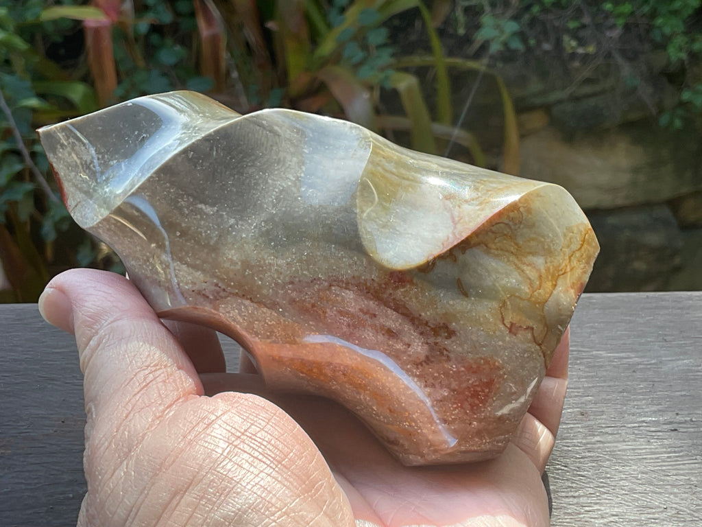 558g Polychrome Jasper Flame Carving C