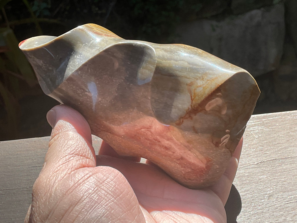 558g Polychrome Jasper Flame Carving C