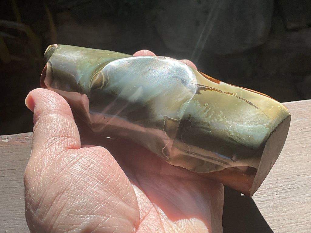 657g Polychrome Jasper Flame Carving D