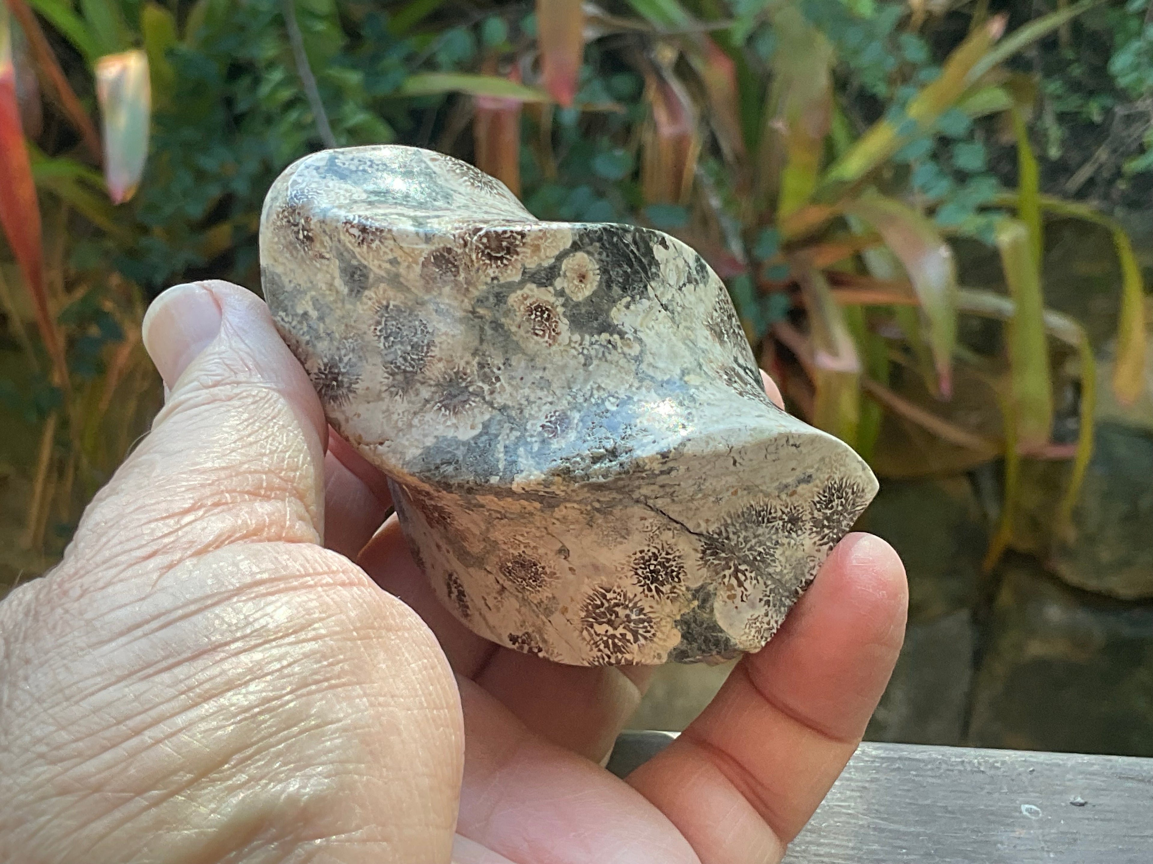 198g Green Cherry Blossom Jasper Flame 1B