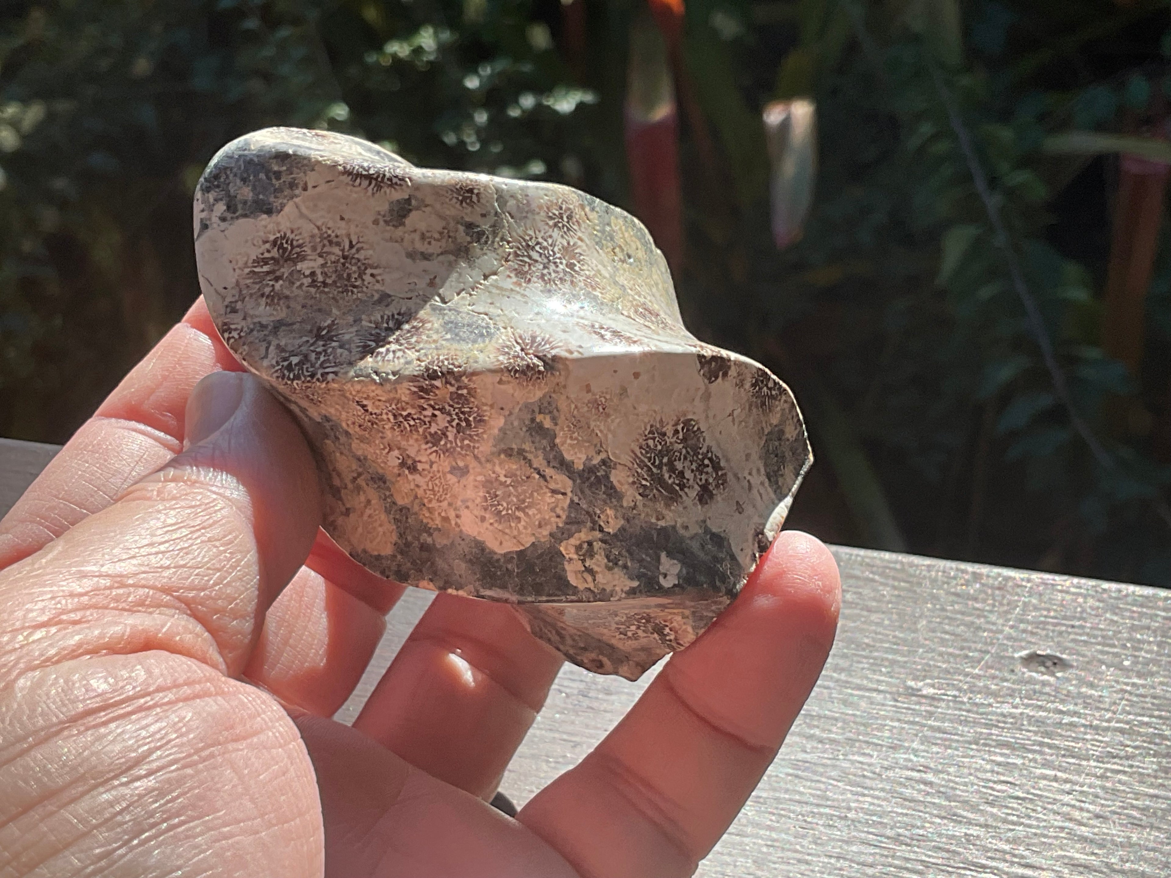198g Green Cherry Blossom Jasper Flame 1B