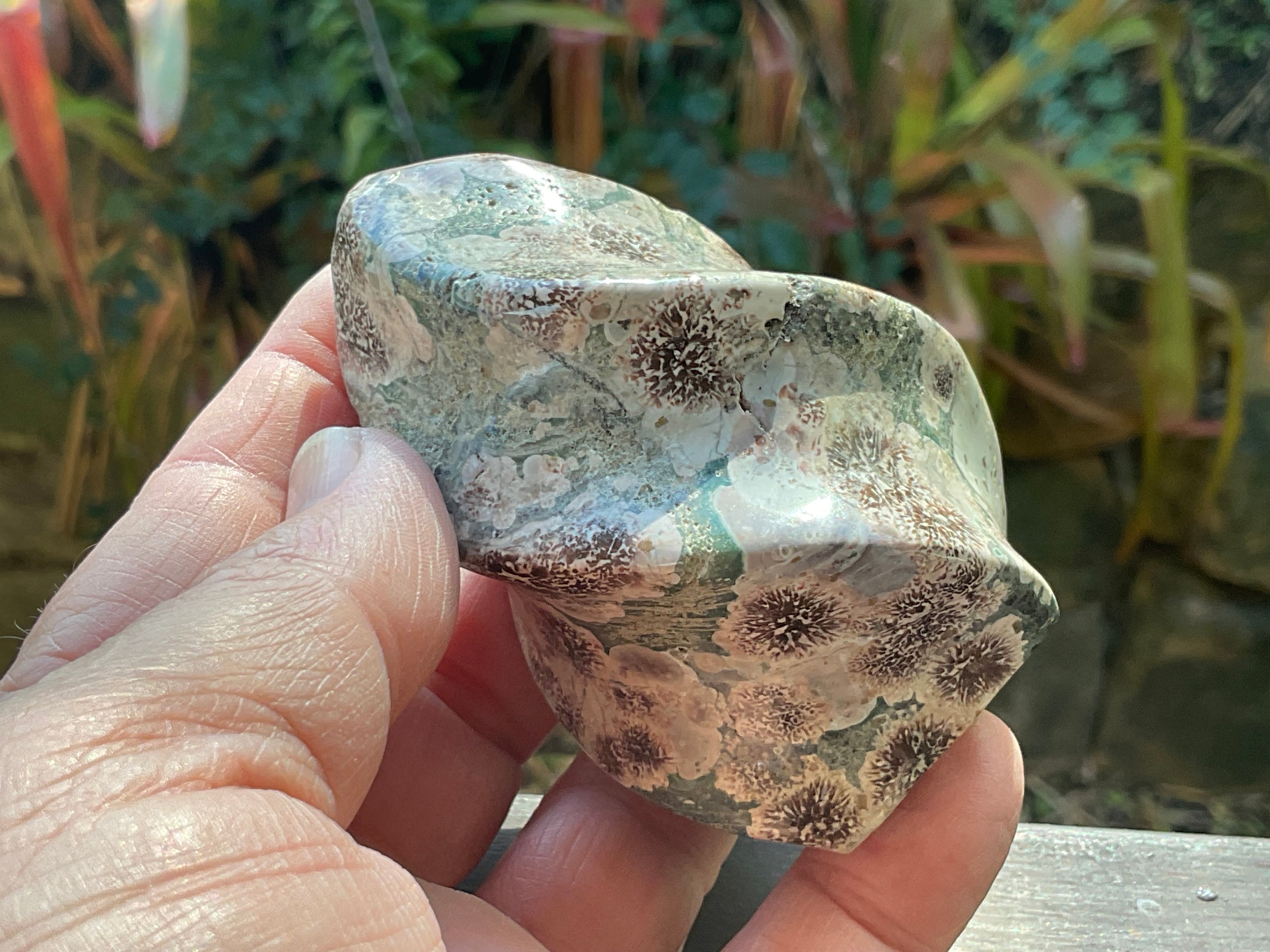 218g Green Cherry Blossom Jasper Flame 2C